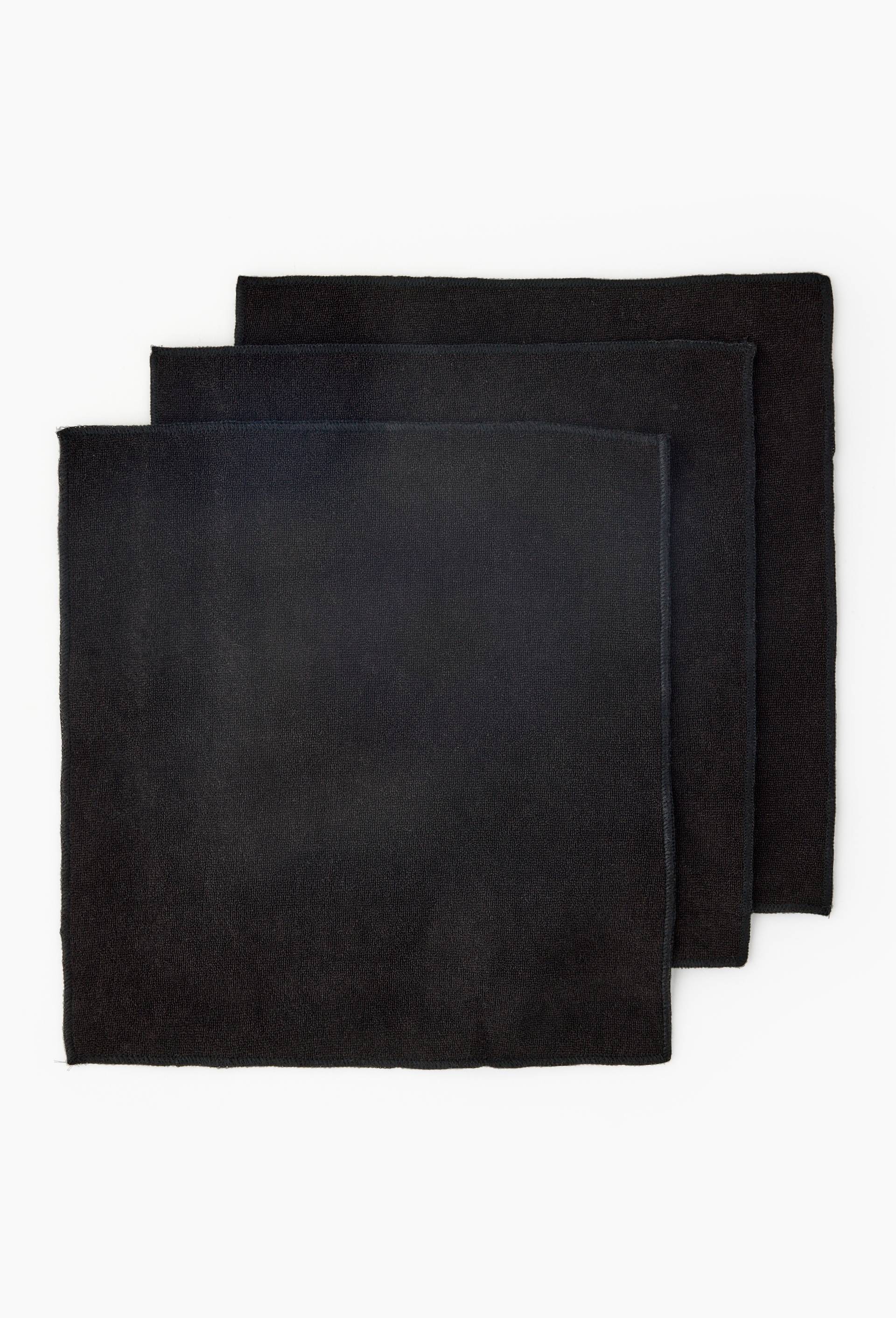 Lot de 3 lavettes, 25x25cm, en coton, Noir, large image number 0.0