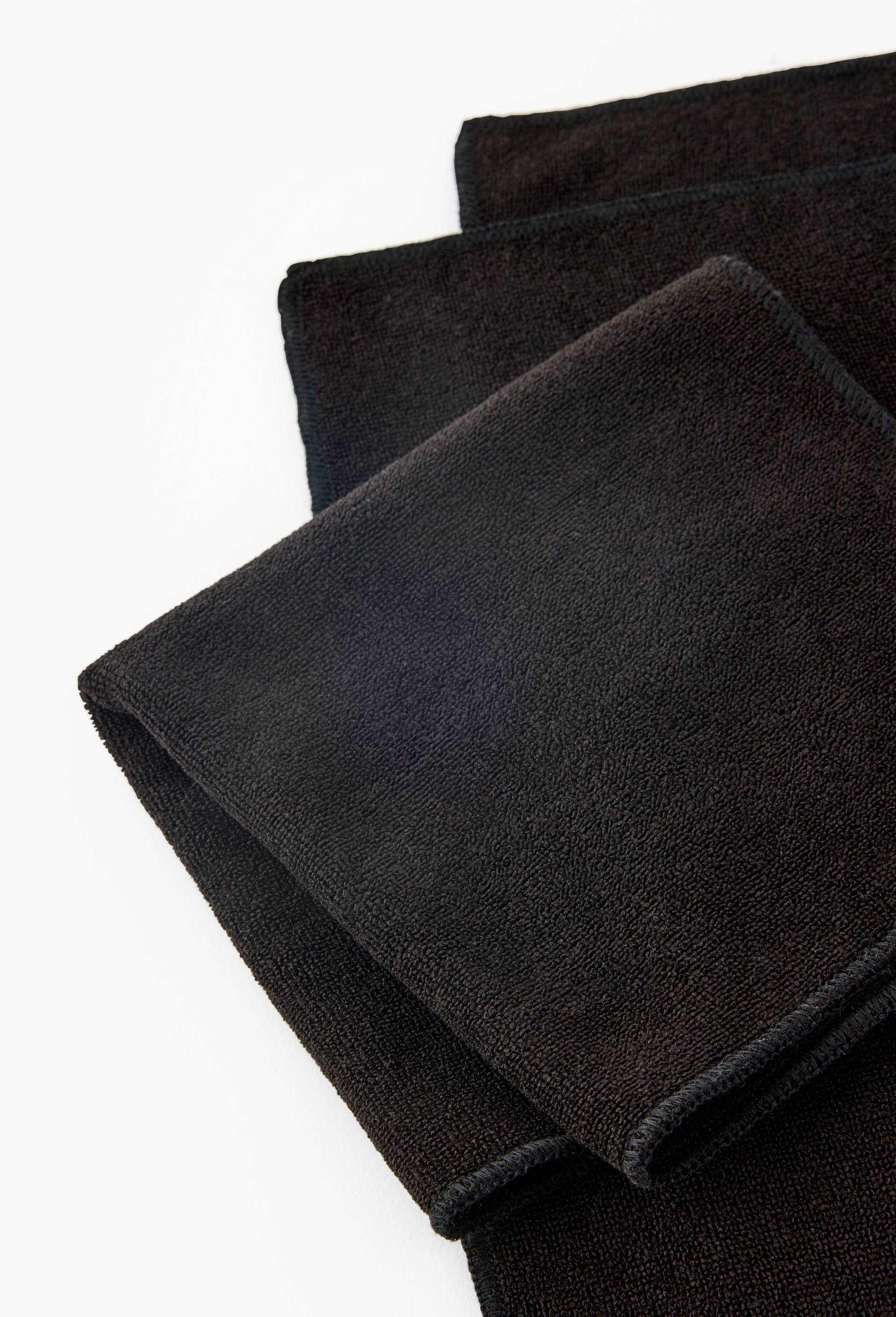Lot de 3 lavettes, 25x25cm, en coton, Noir, large image number 1.0