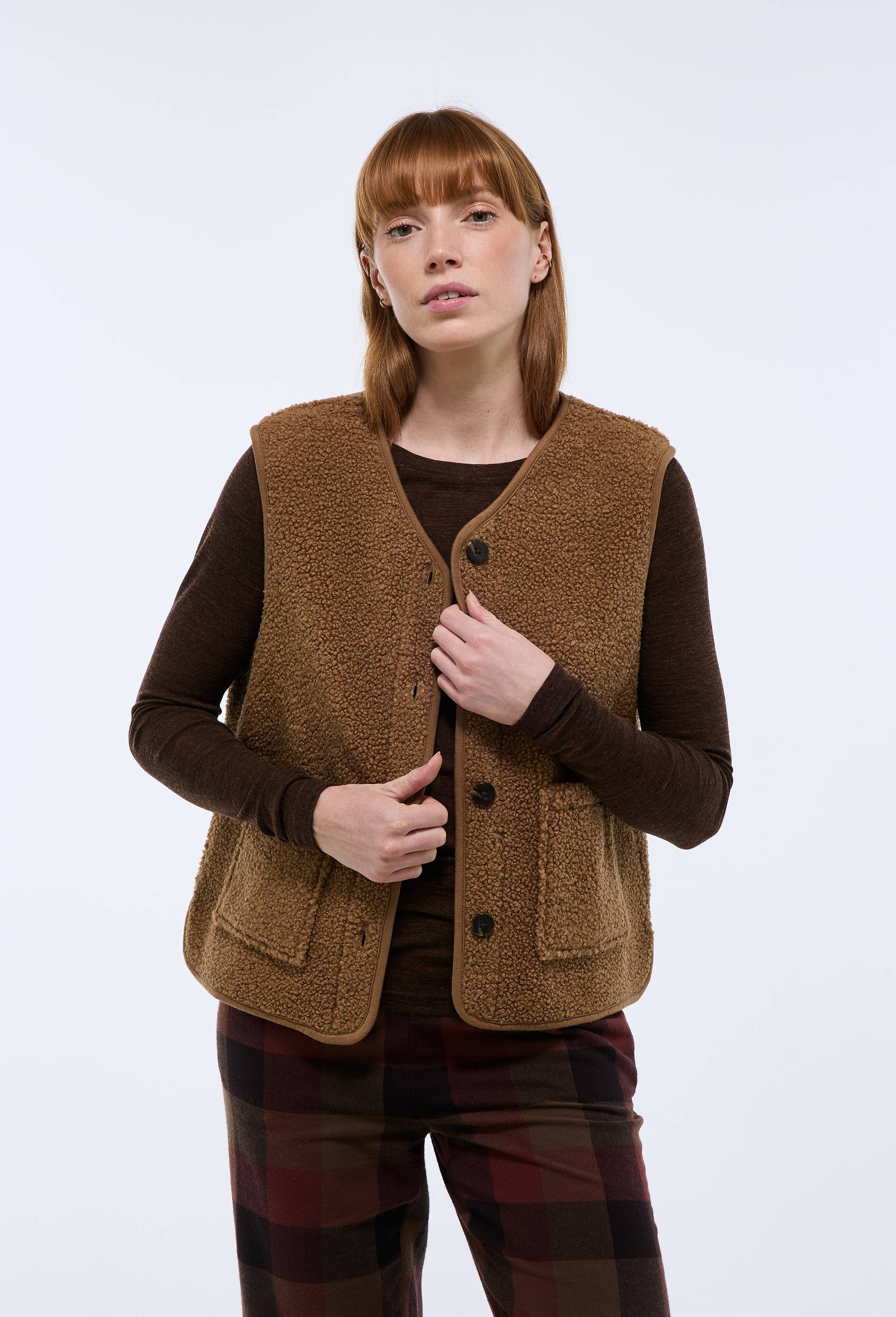 Veste sans manche en sherpa, Beige, large image number 0