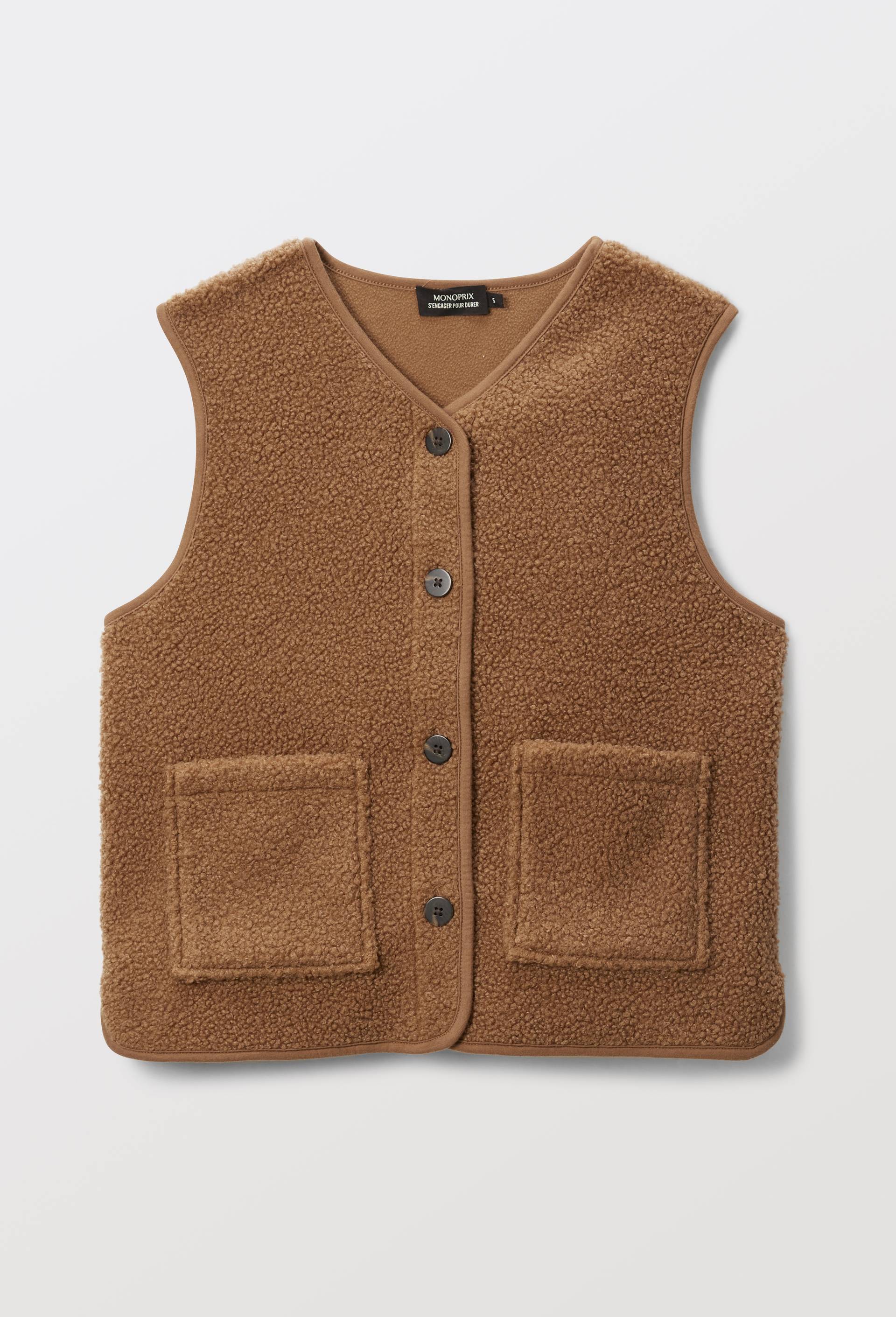 Veste sans manche en sherpa, Beige, large image number 2