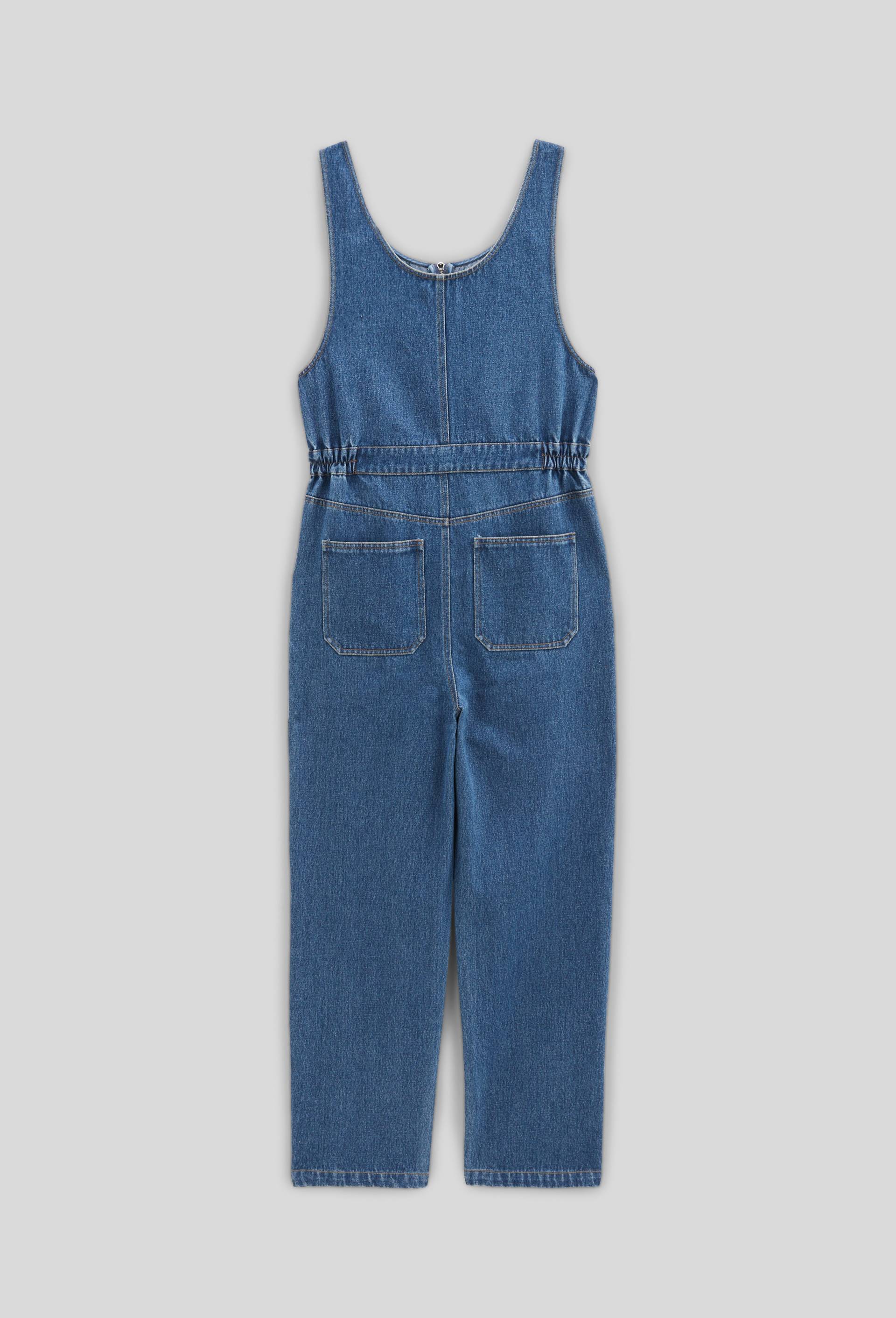 Combinaison sans manches en coton twill, Bleu fonc&eacute;, large image number 2