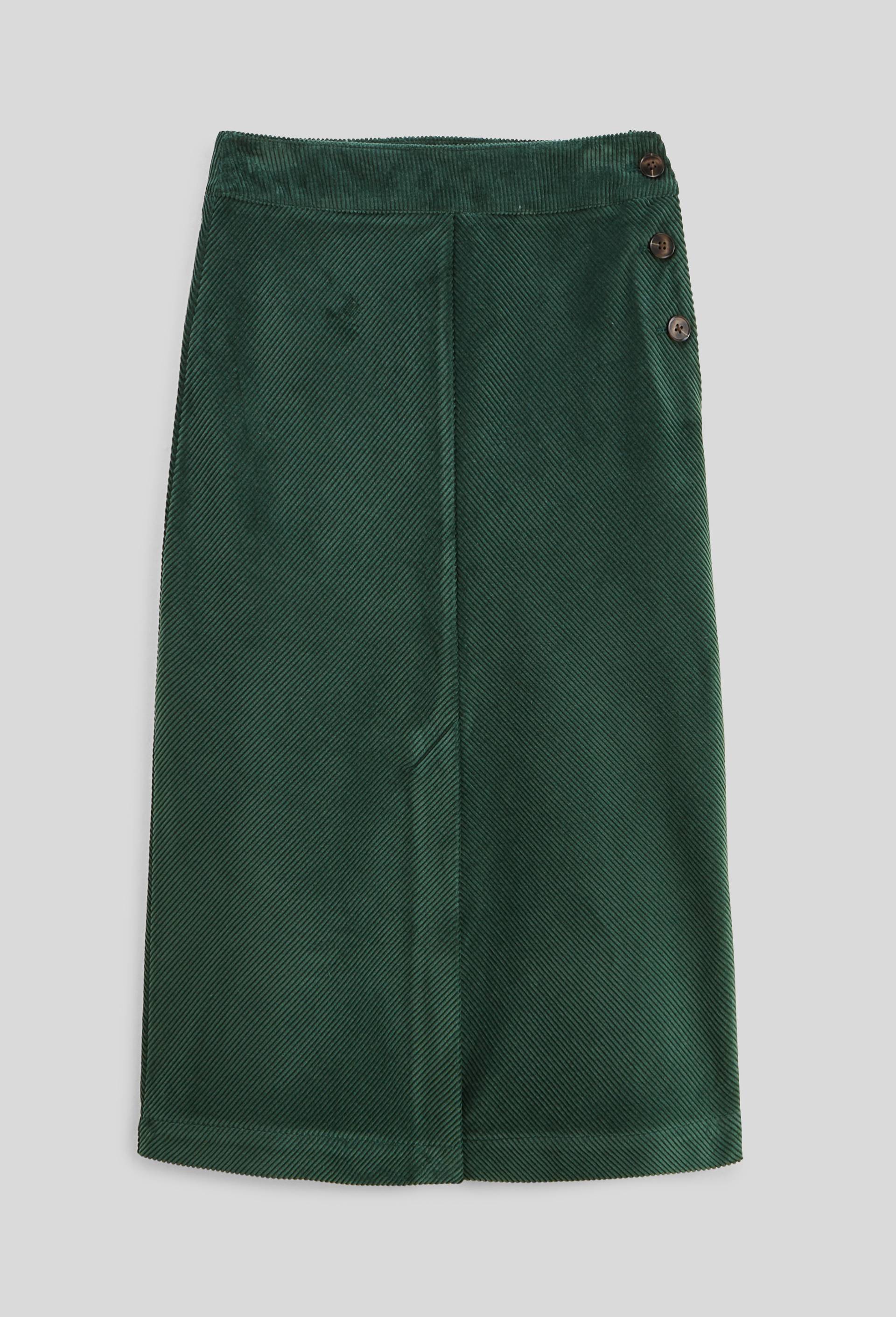 Jupe midi en velours, Vert fonc&eacute;, large image number 2