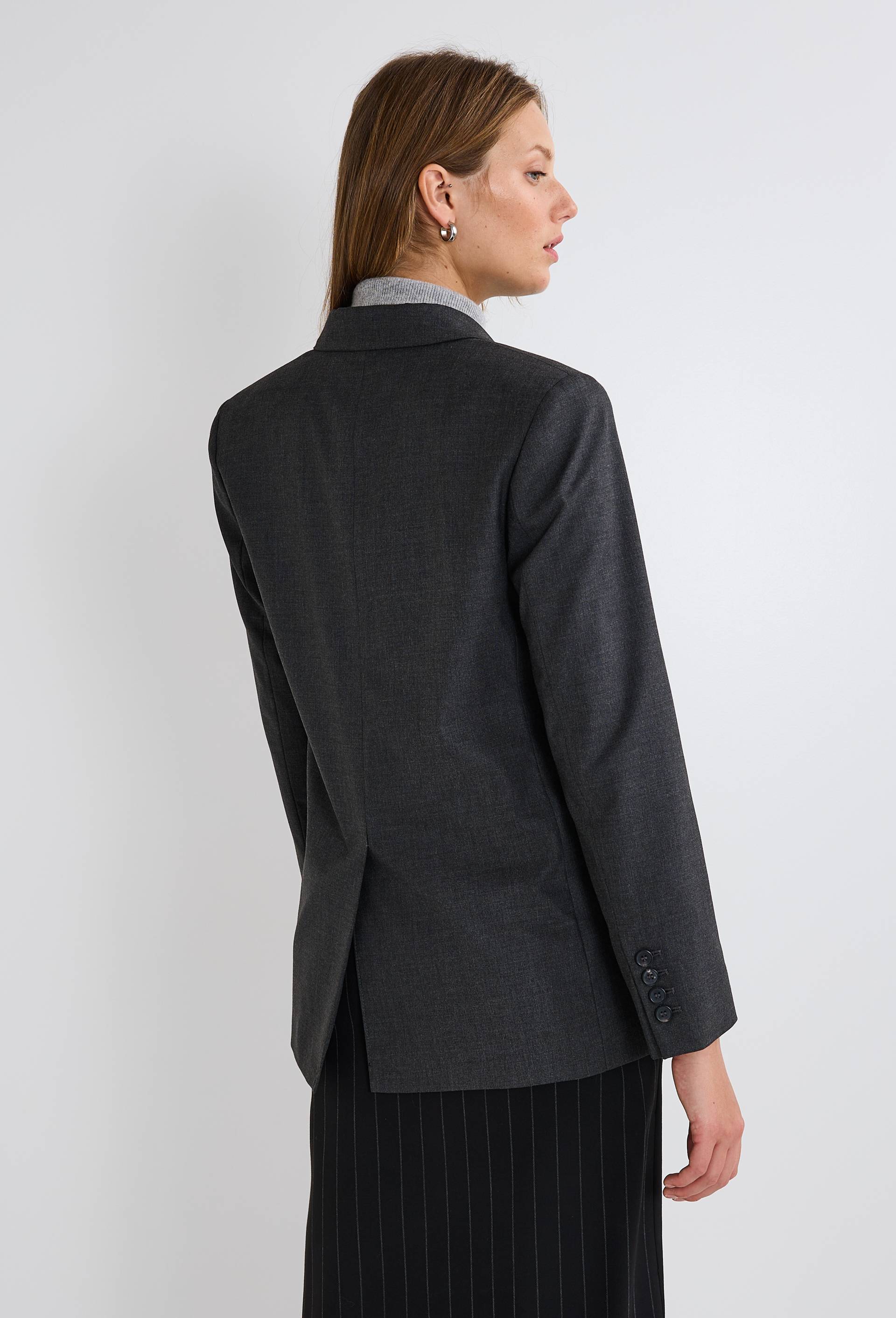 Veste crois&eacute;e de tailleur, Gris, large image number 3