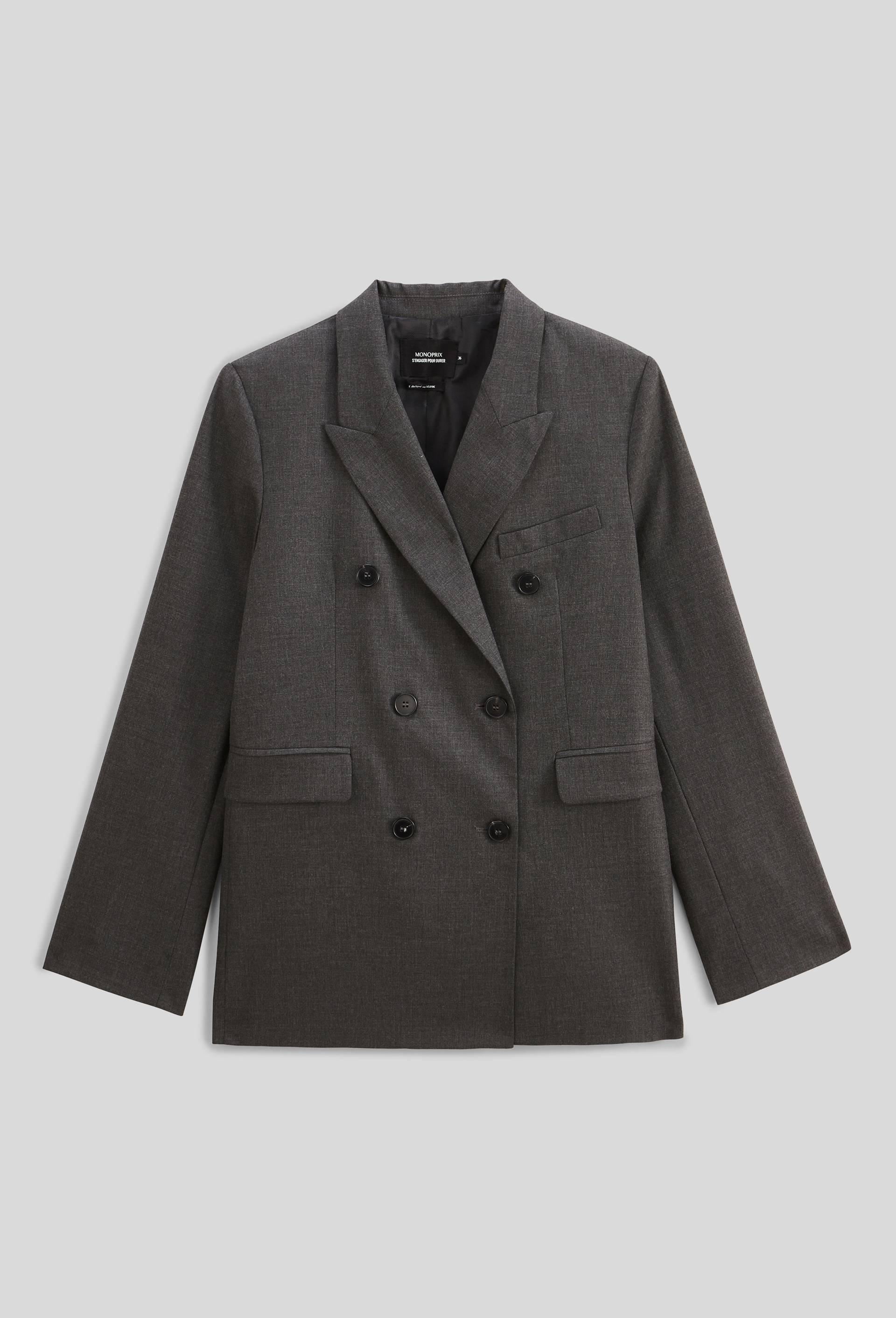 Veste crois&eacute;e de tailleur, Gris, large image number 4