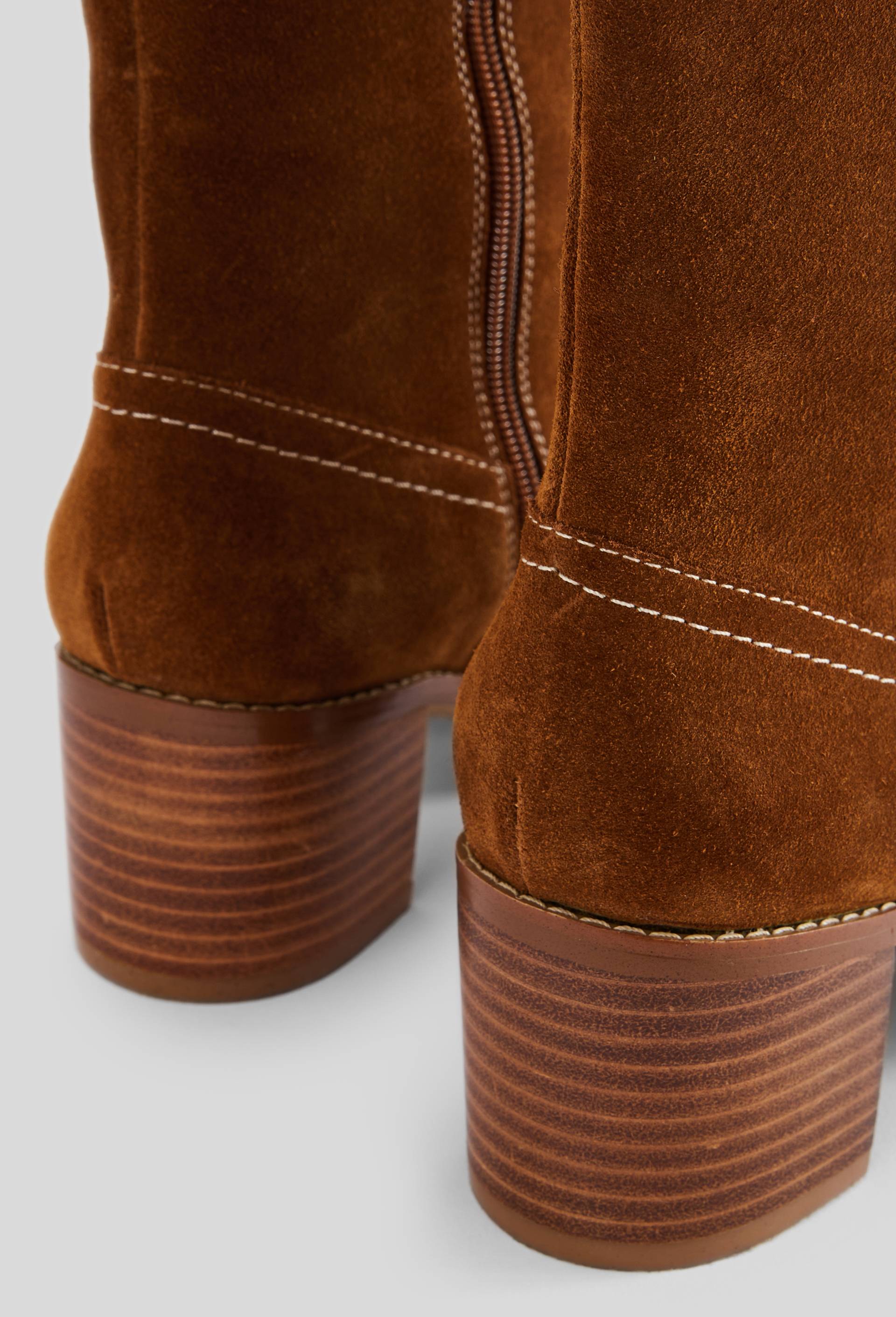 Bottes hautes, cro&ucirc;te de cuir responsable, Beige, large image number 2