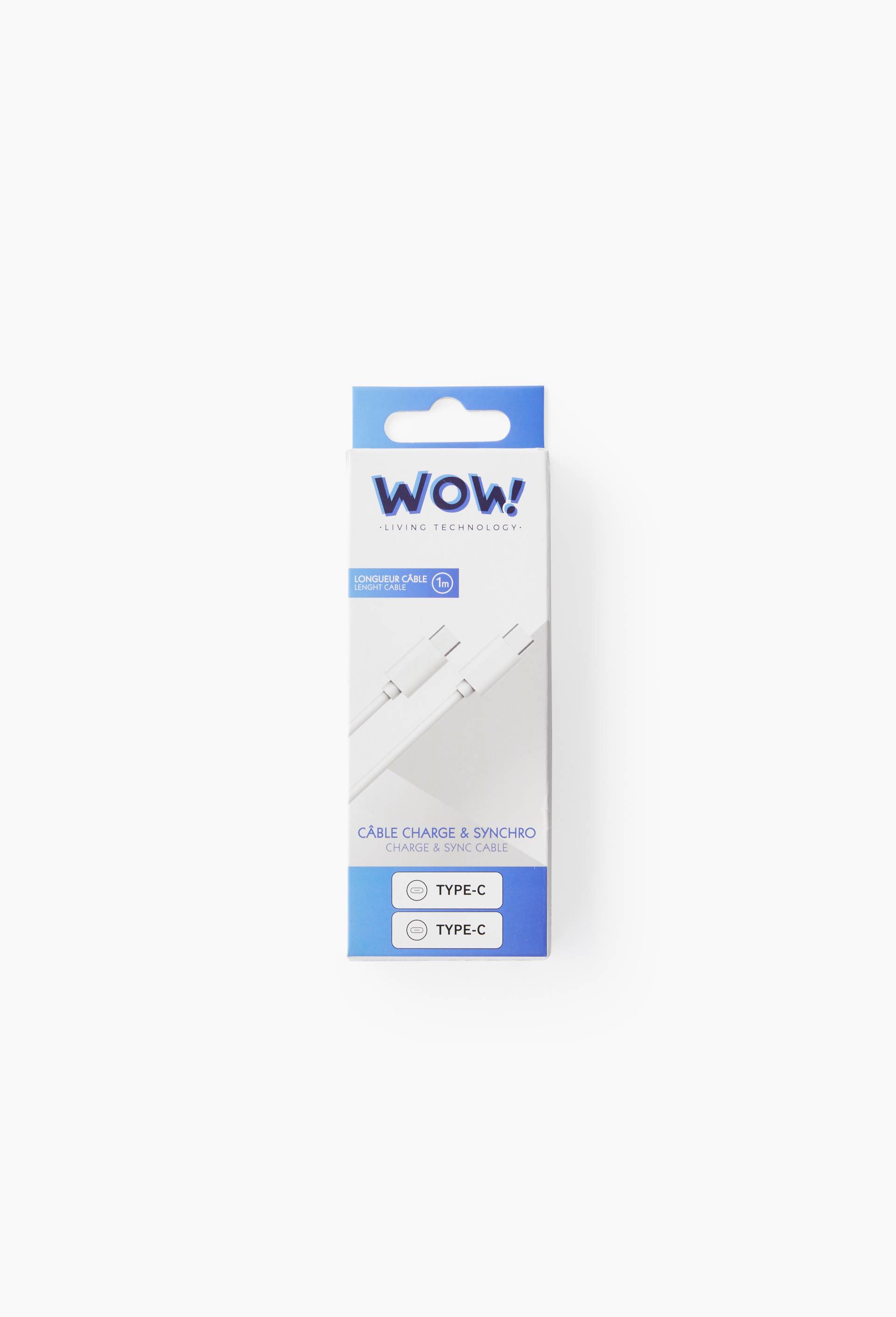 C&acirc;ble usb-c vers usb-c, 1m, Blanc, large image number 0