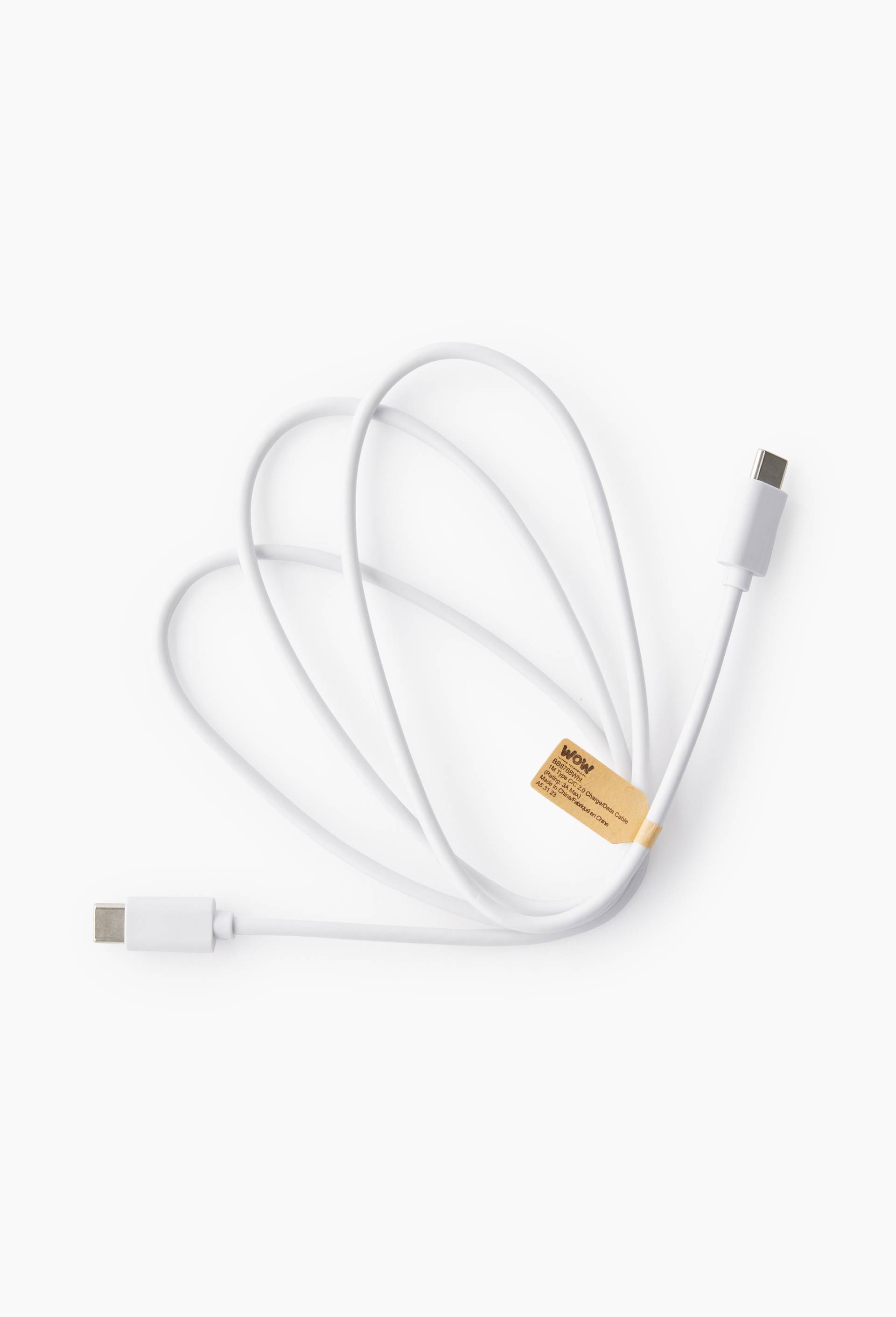 C&acirc;ble usb-c vers usb-c, 1m, Blanc, large image number 1.0