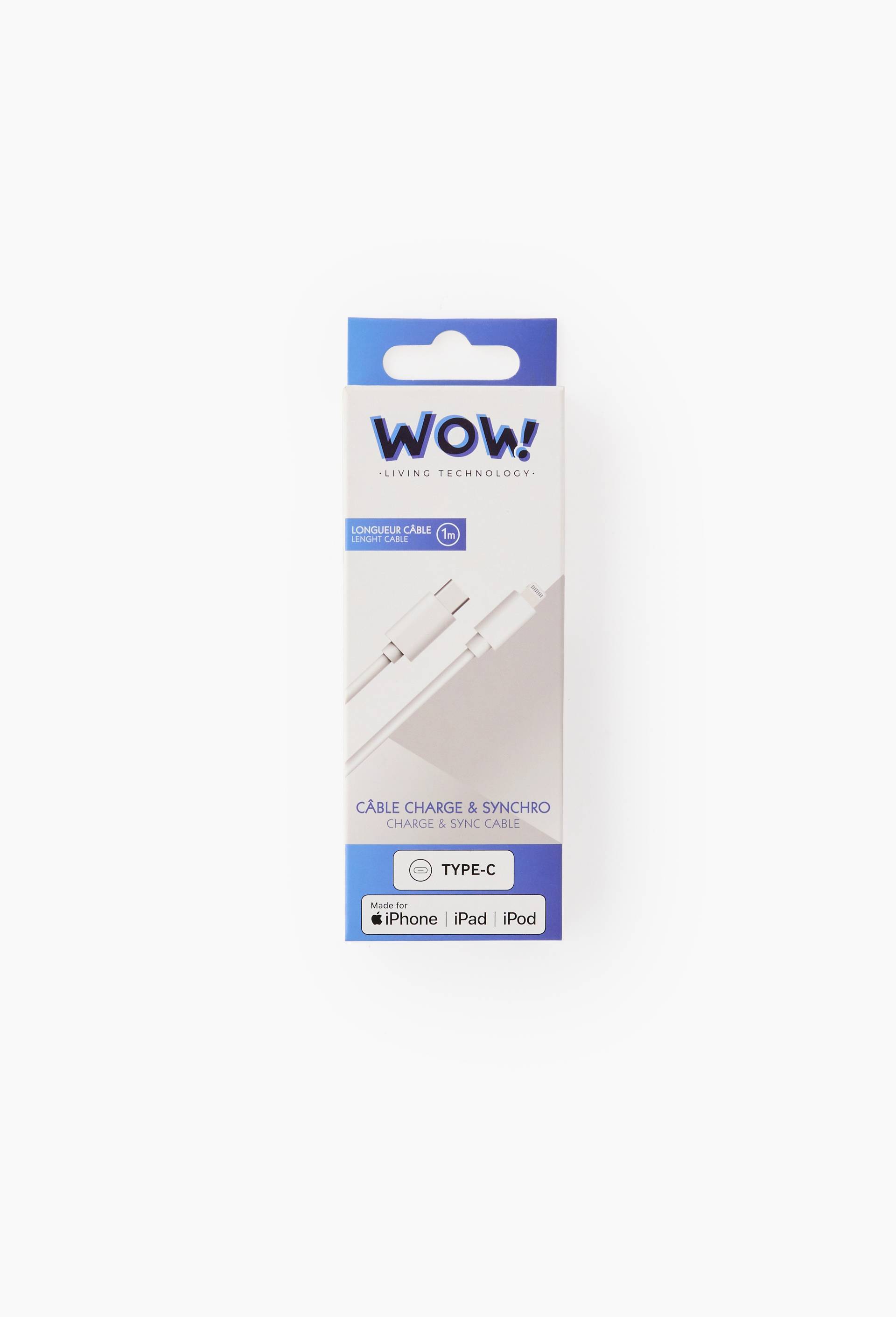 C&acirc;ble usb-c vers lightning, 1m, Blanc, large image number 0.0