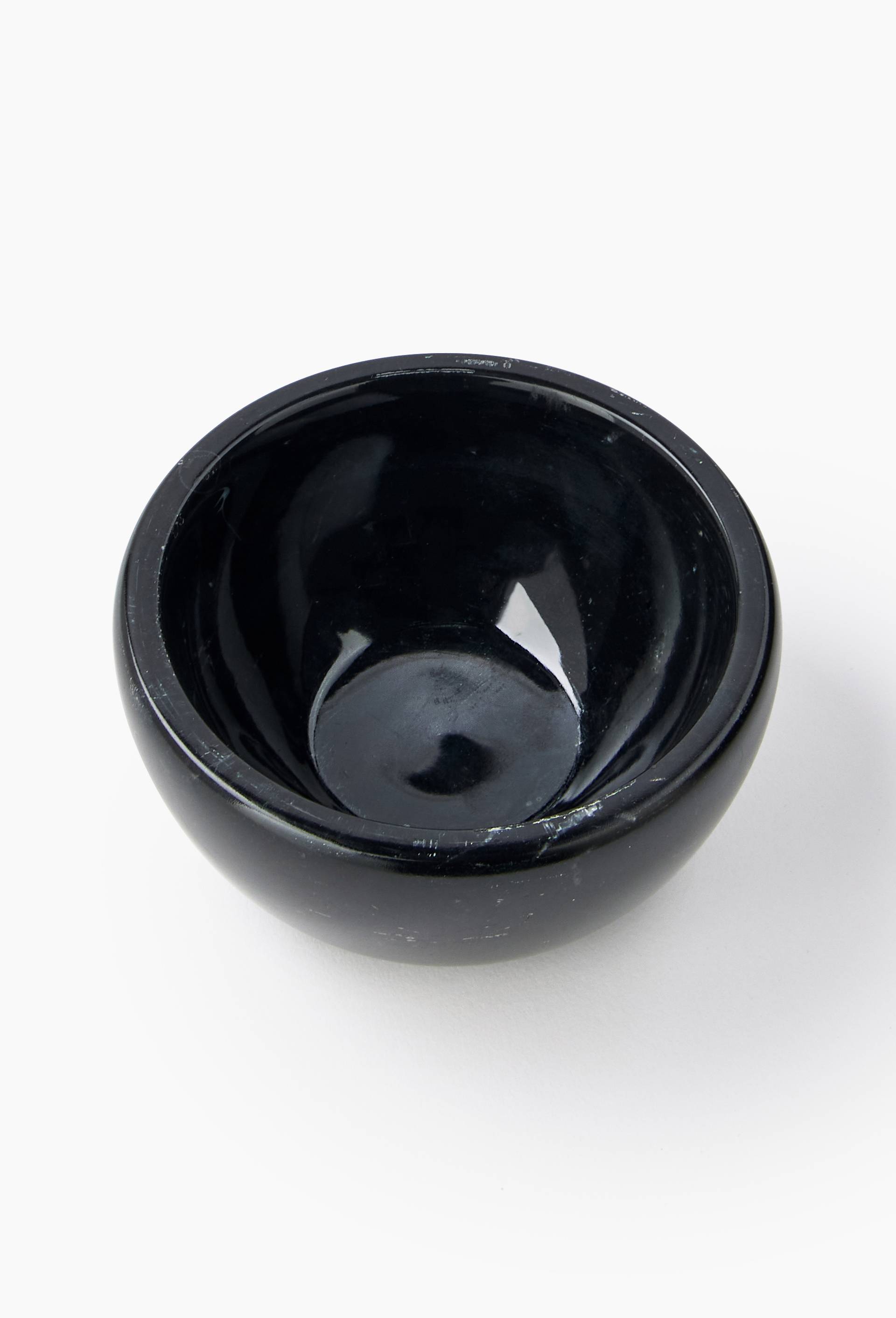 Bol, 10cm, en marbre, Noir, large image number 1