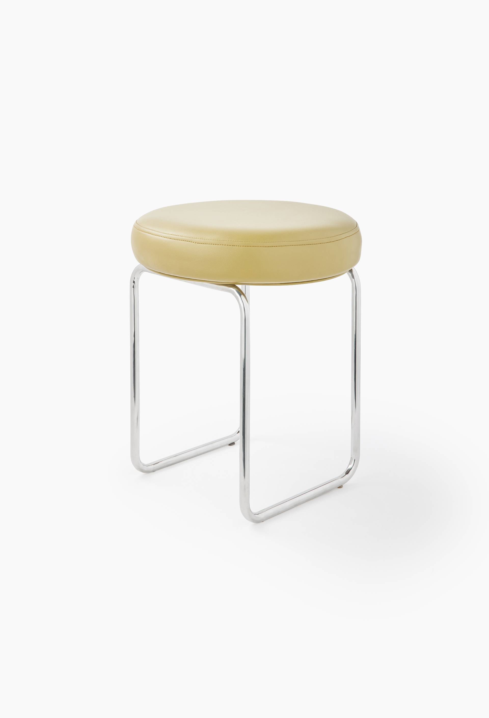Tabouret, 45X45X45cm, en m&eacute;tal et skai, Vert fonc&eacute;, large image number 0