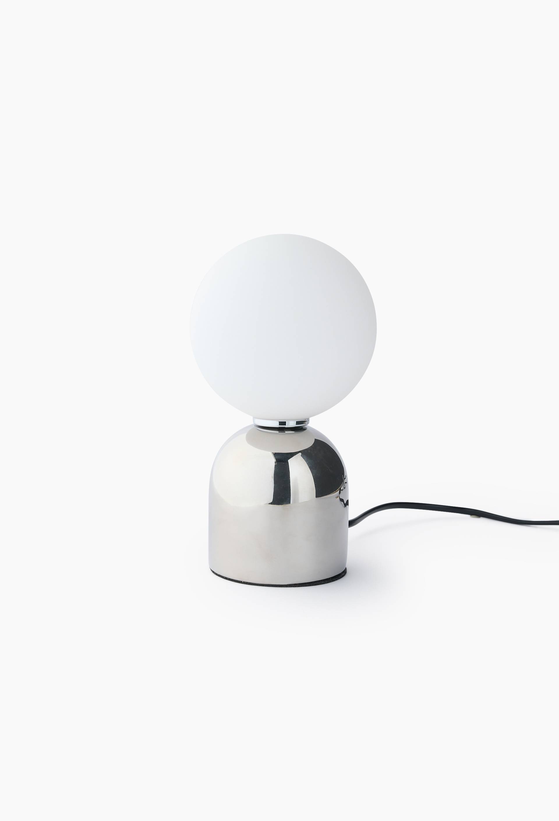 Lampe boule, 12xH22cm, en m&eacute;tal, Argent, large image number 0