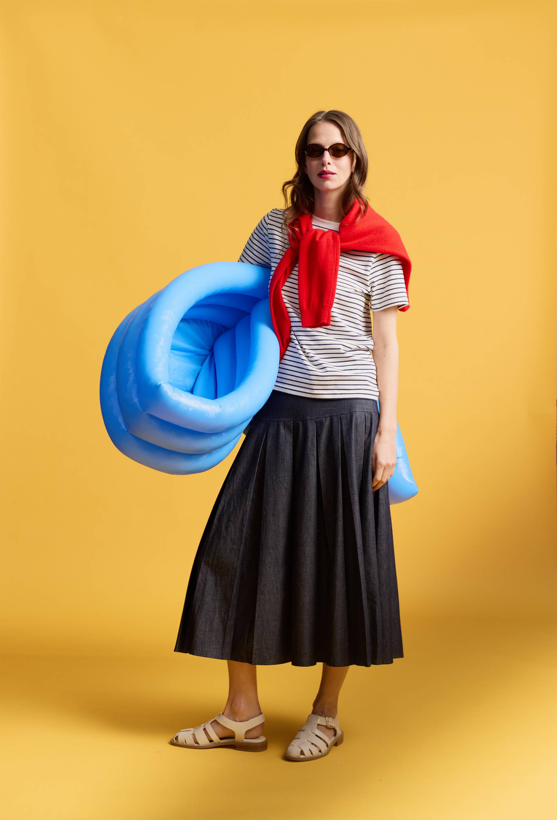 Jupe midi en denim, Bleu fonc&eacute;, large image number 0.0