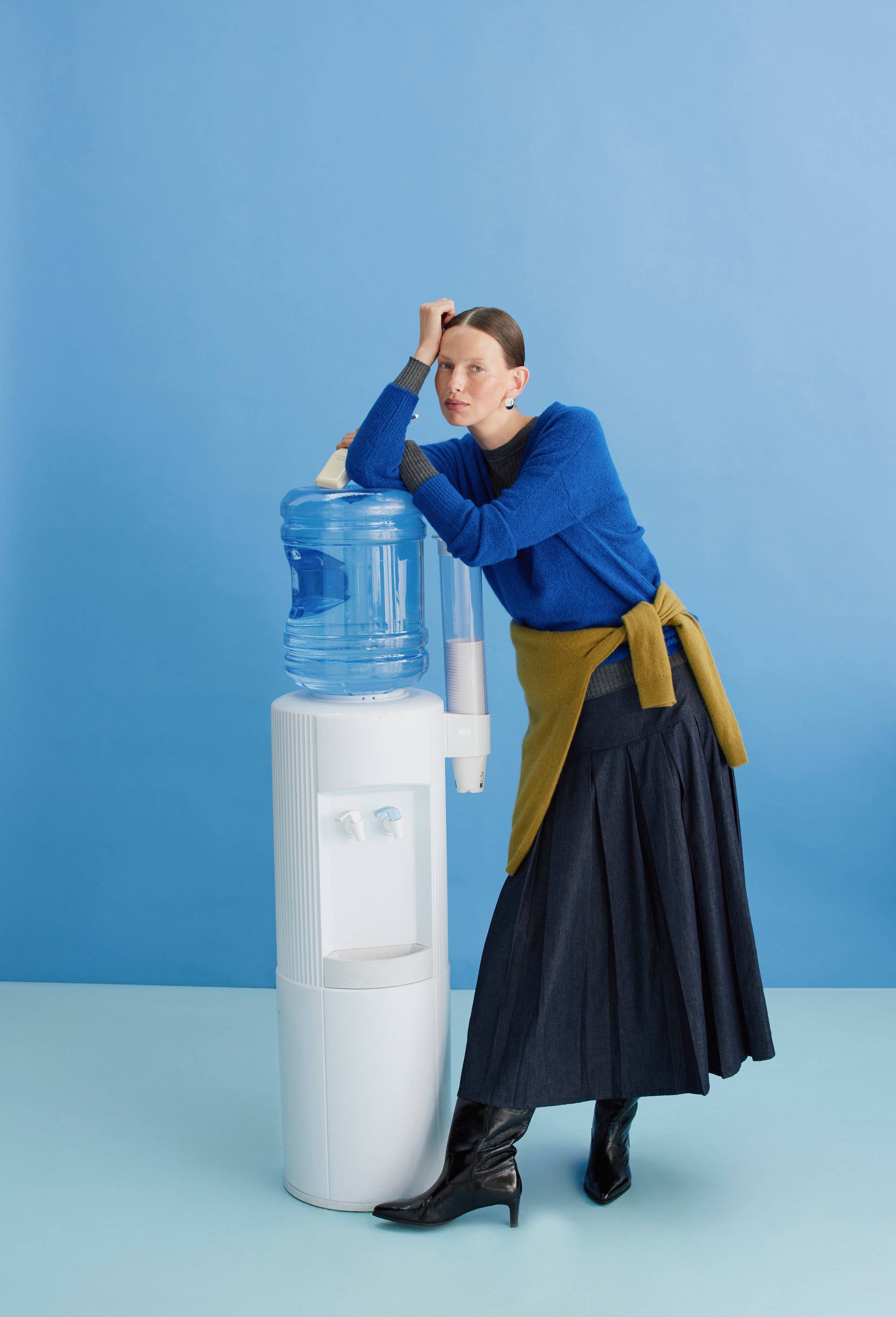 Jupe midi en denim, Bleu fonc&eacute;, large image number 0