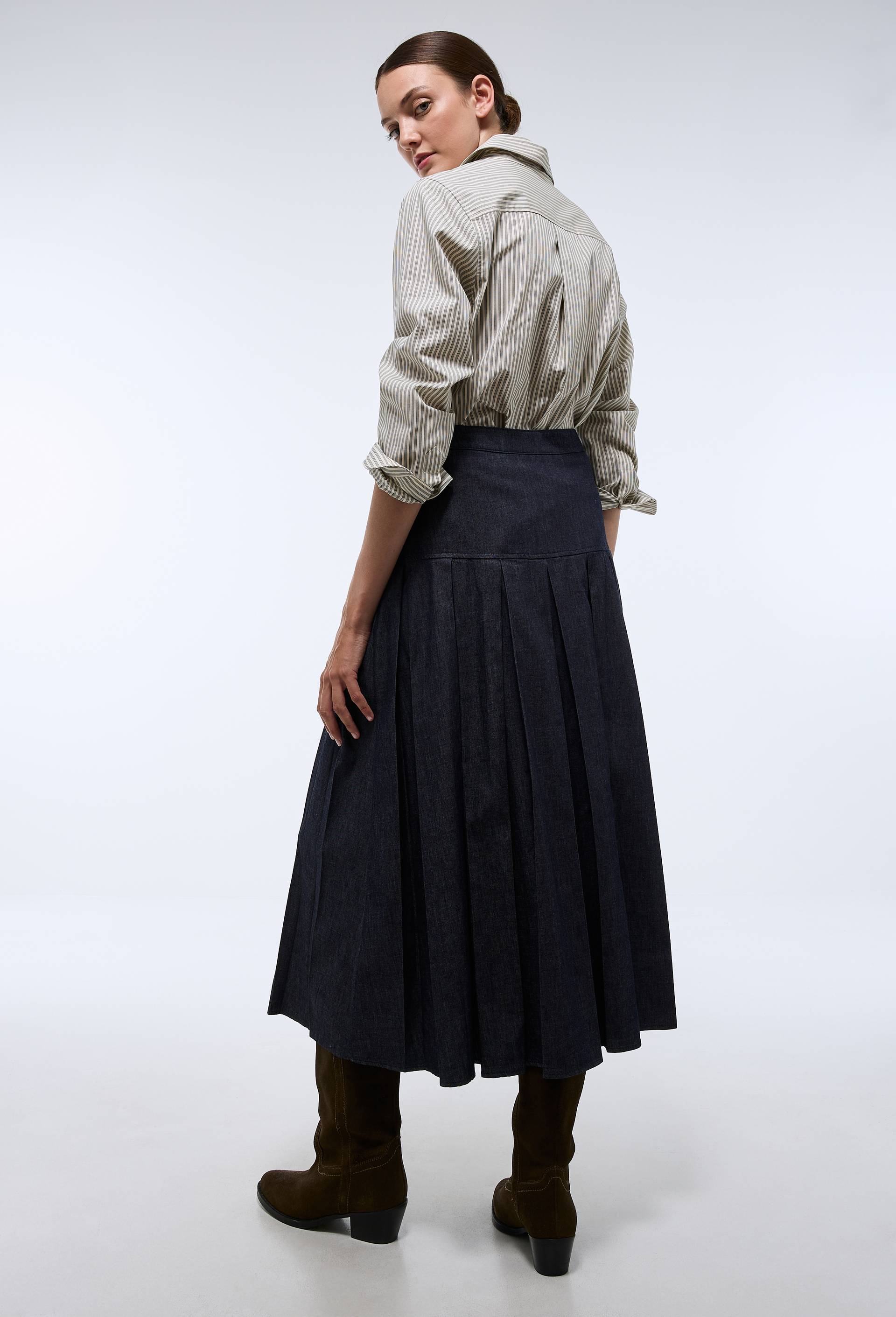 Jupe midi en denim, Bleu fonc&eacute;, large image number 3.0