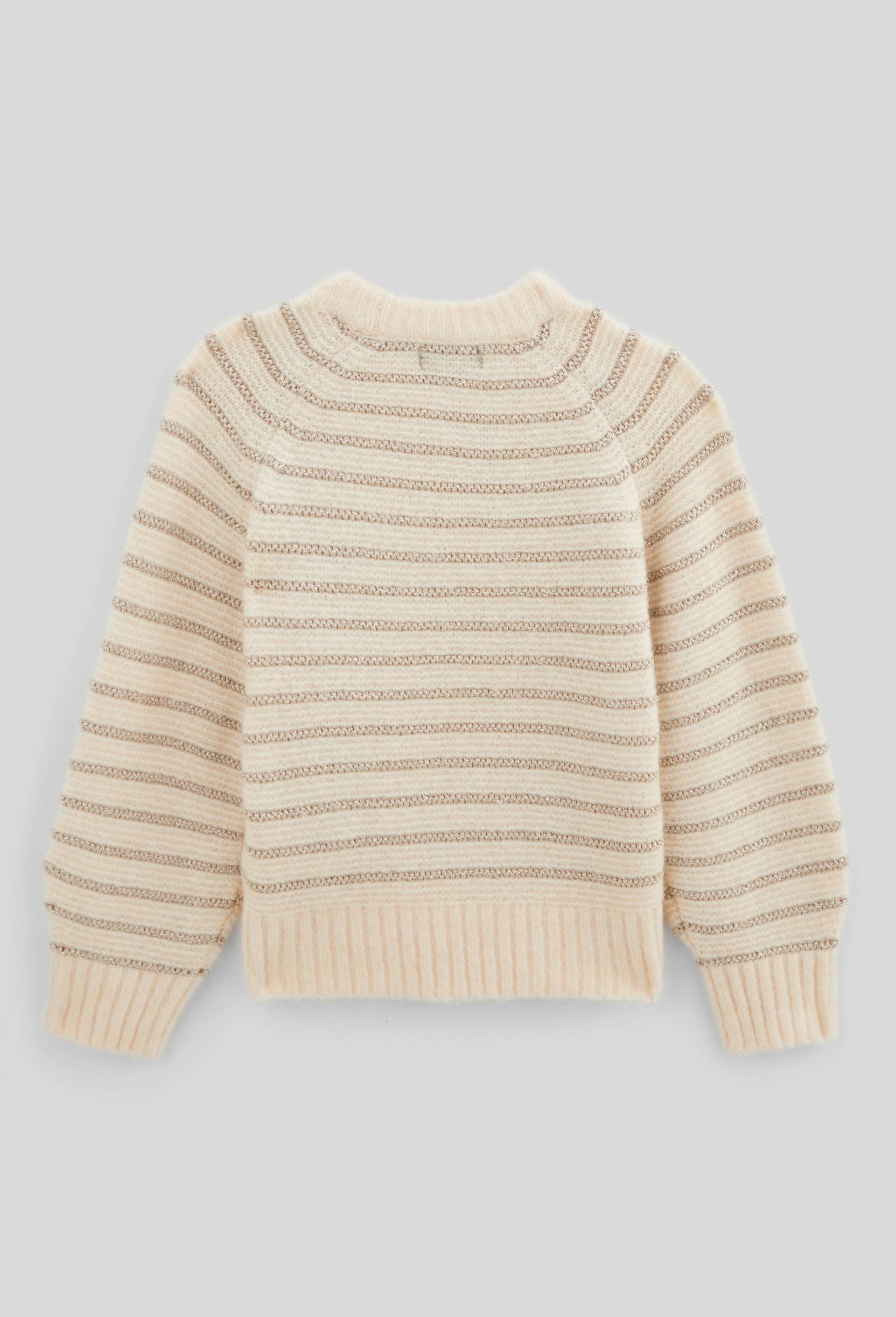 Pull ray&eacute; brillant, Beige clair, large image number 1