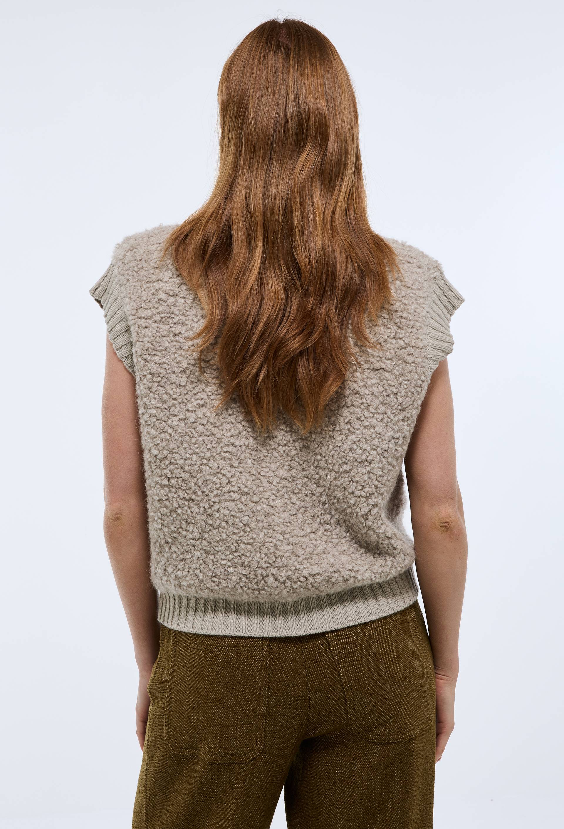 Pull sans manches bouclettes, Ecru, large image number 1