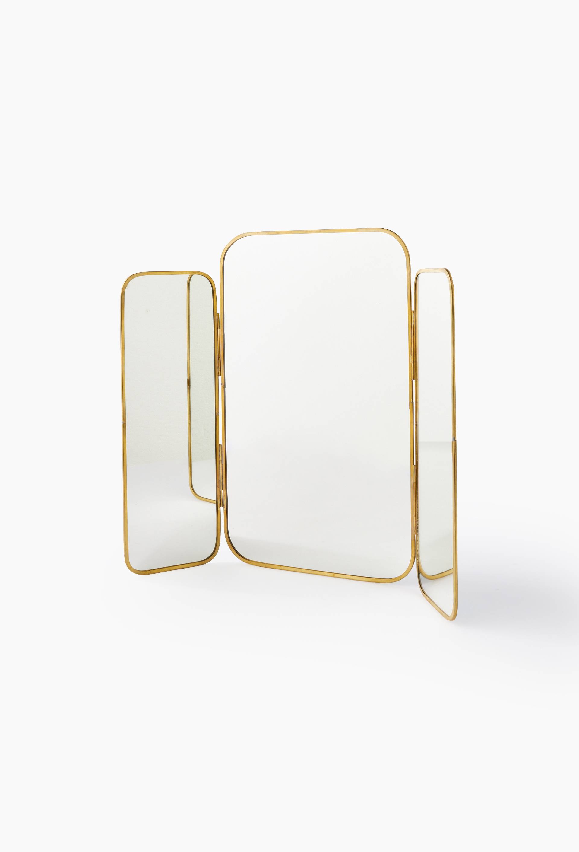 Miroir coiffeuse, 49xH40cm, en verre et métal OR MONOPRIX