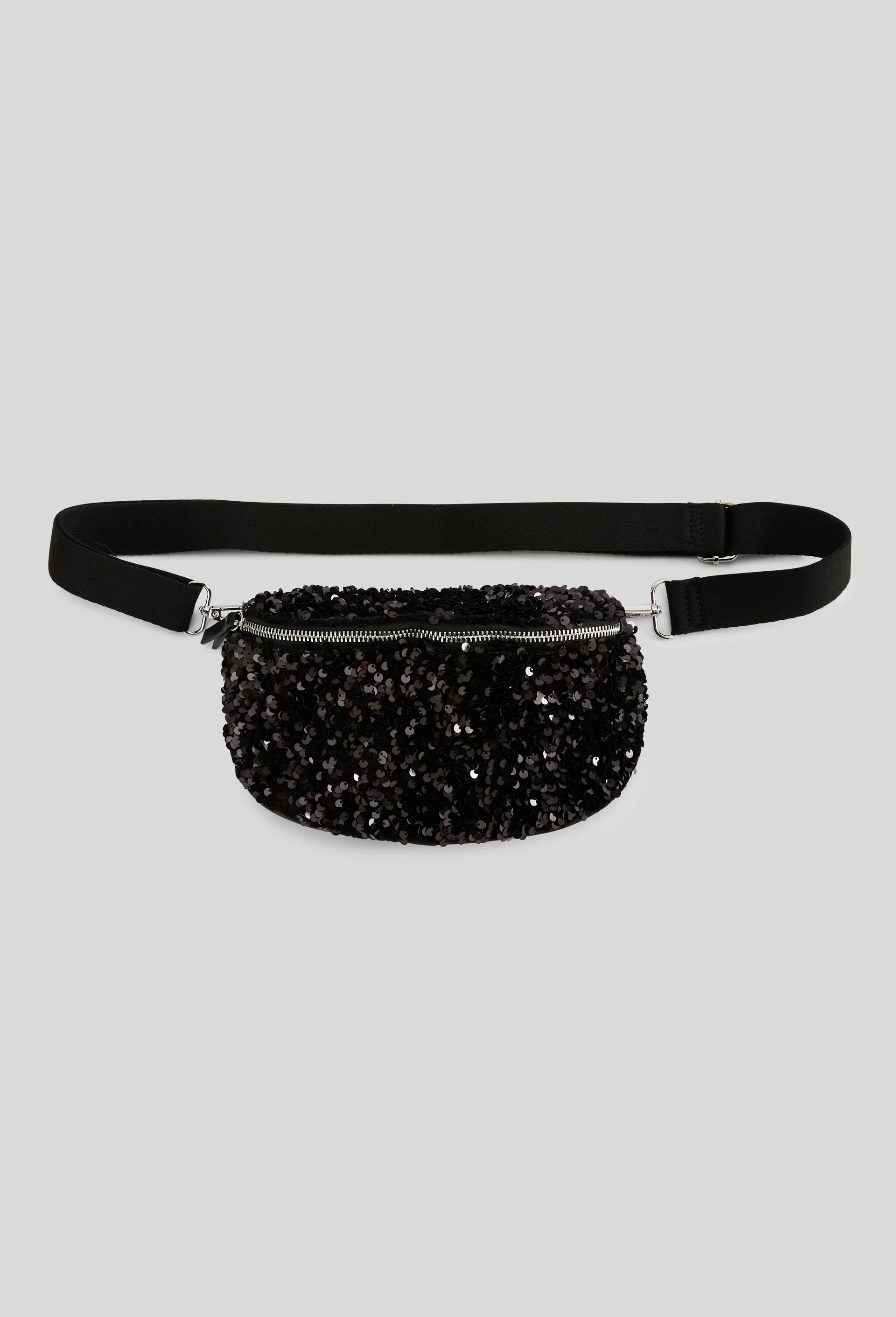 Sac banane &agrave; sequins, Noir, large image number 0.0