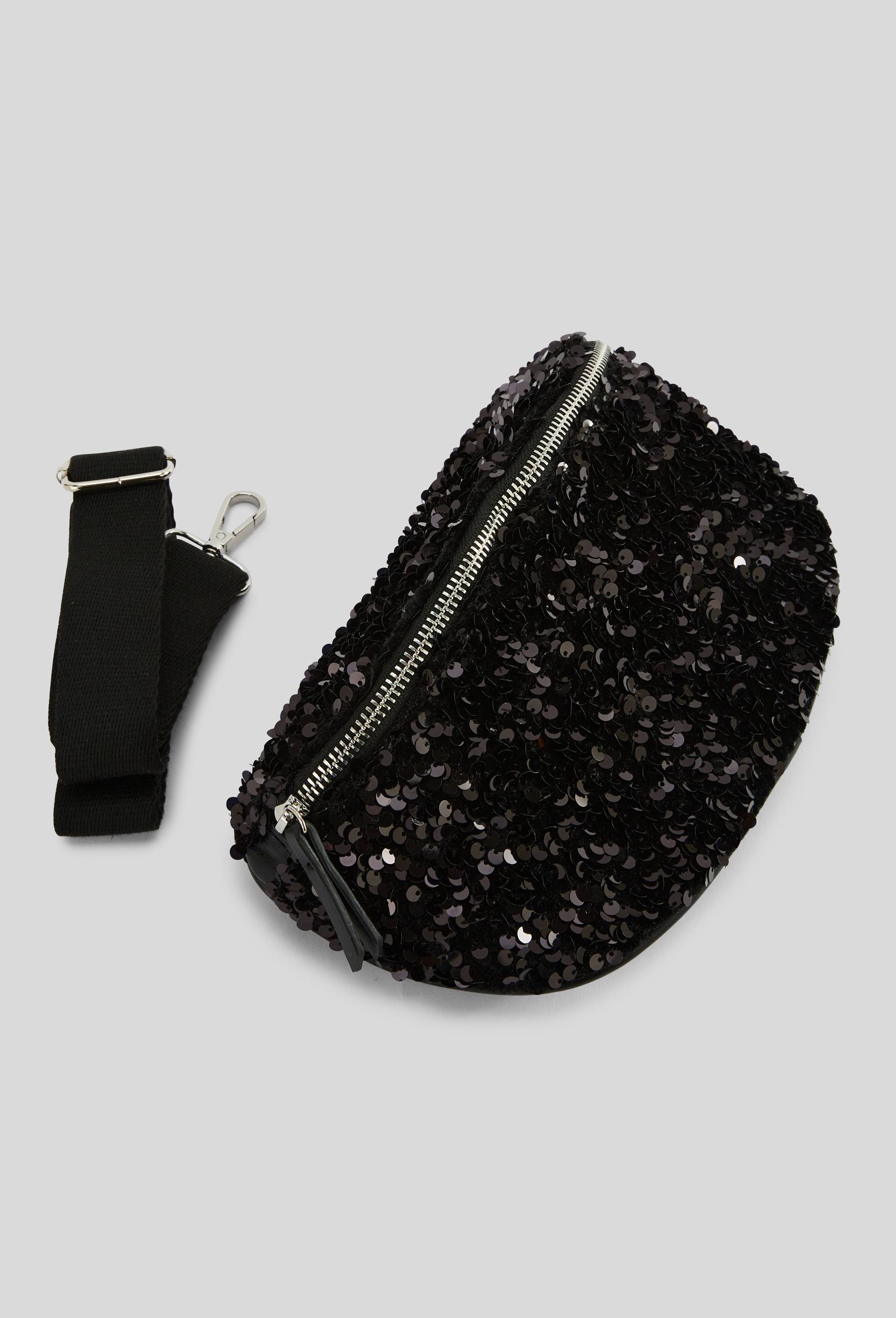 Sac banane &agrave; sequins, Noir, large image number 1