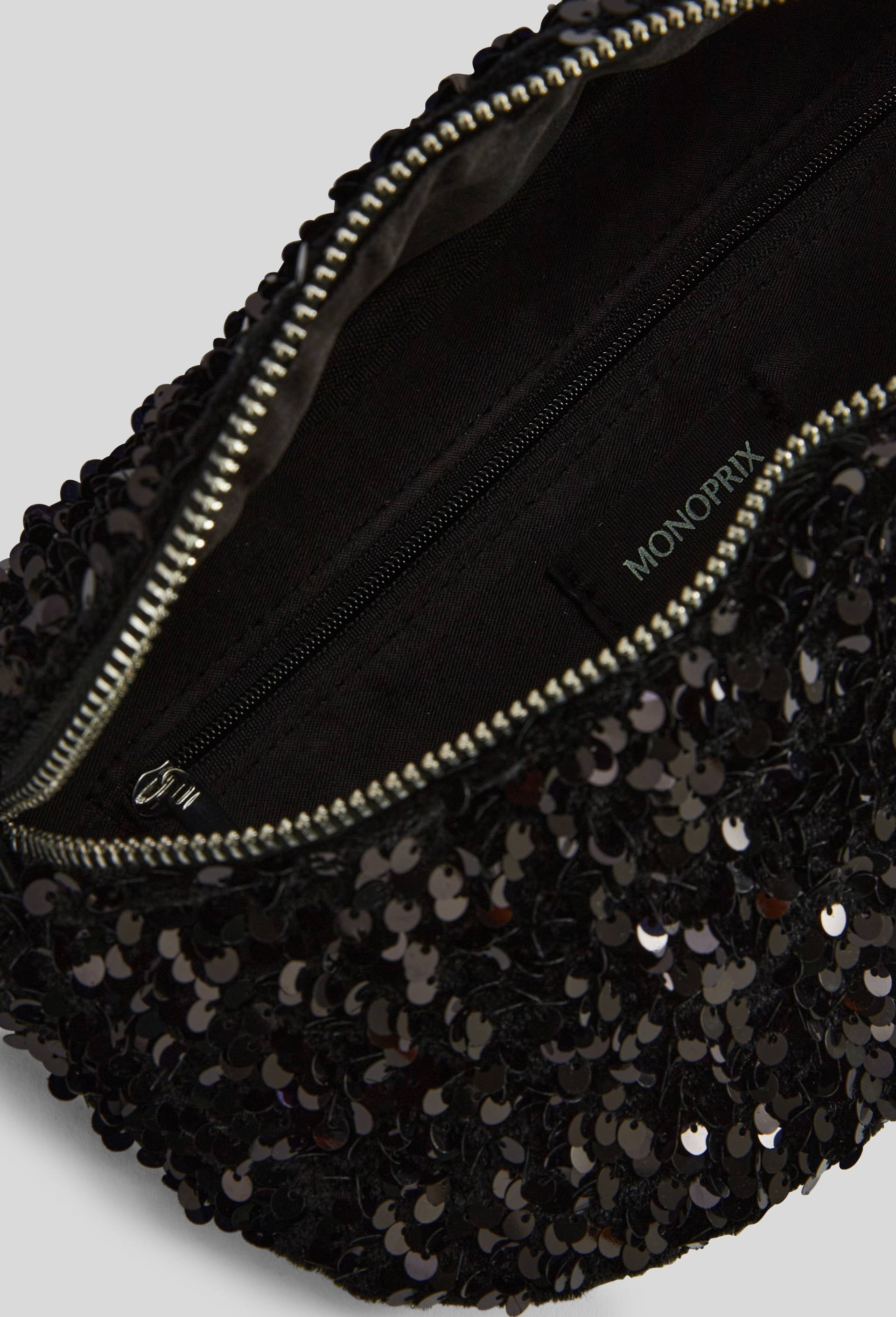 Sac banane &agrave; sequins, Noir, large image number 2.0