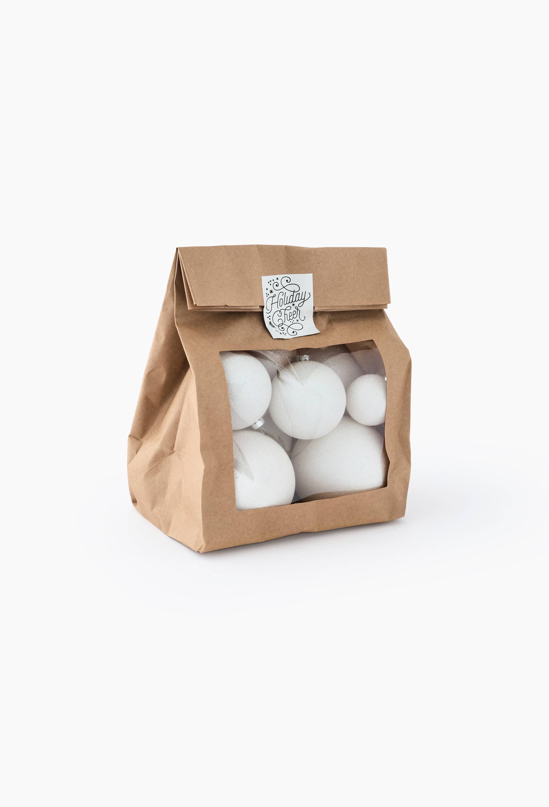 Sac de boules, en verre, Blanc, swatch image