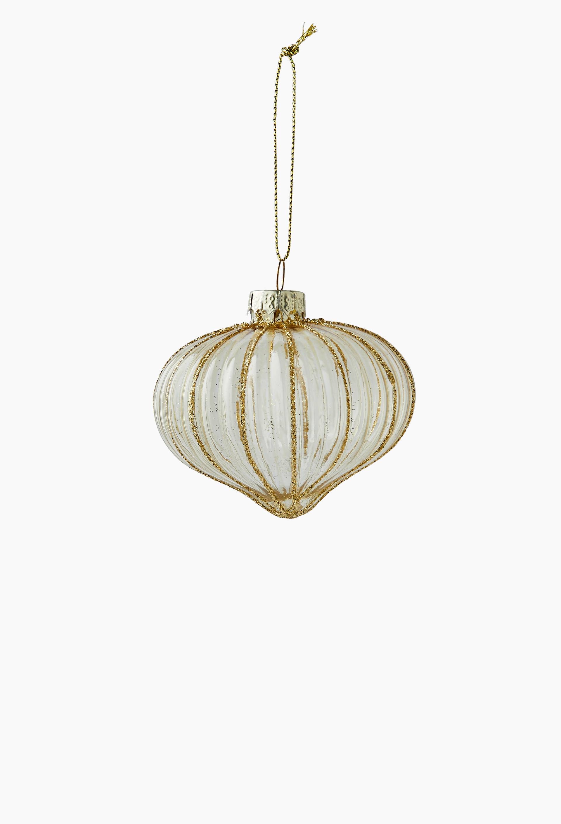 Ornement oignon, 8cm, en verre, Rose clair, large image number 0.0
