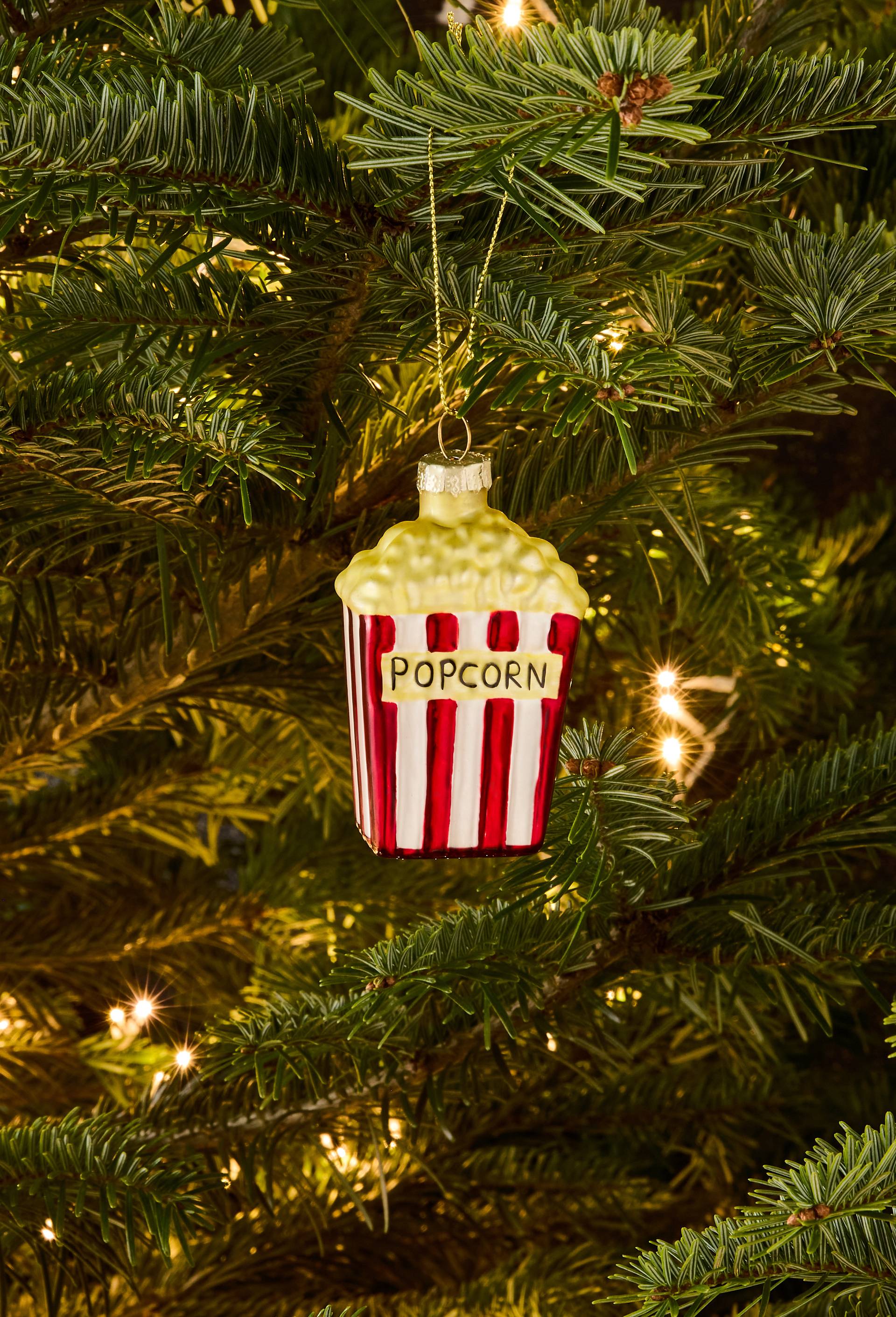 Ornement popcorn, H8cm, en verre, Rouge, large image number 0