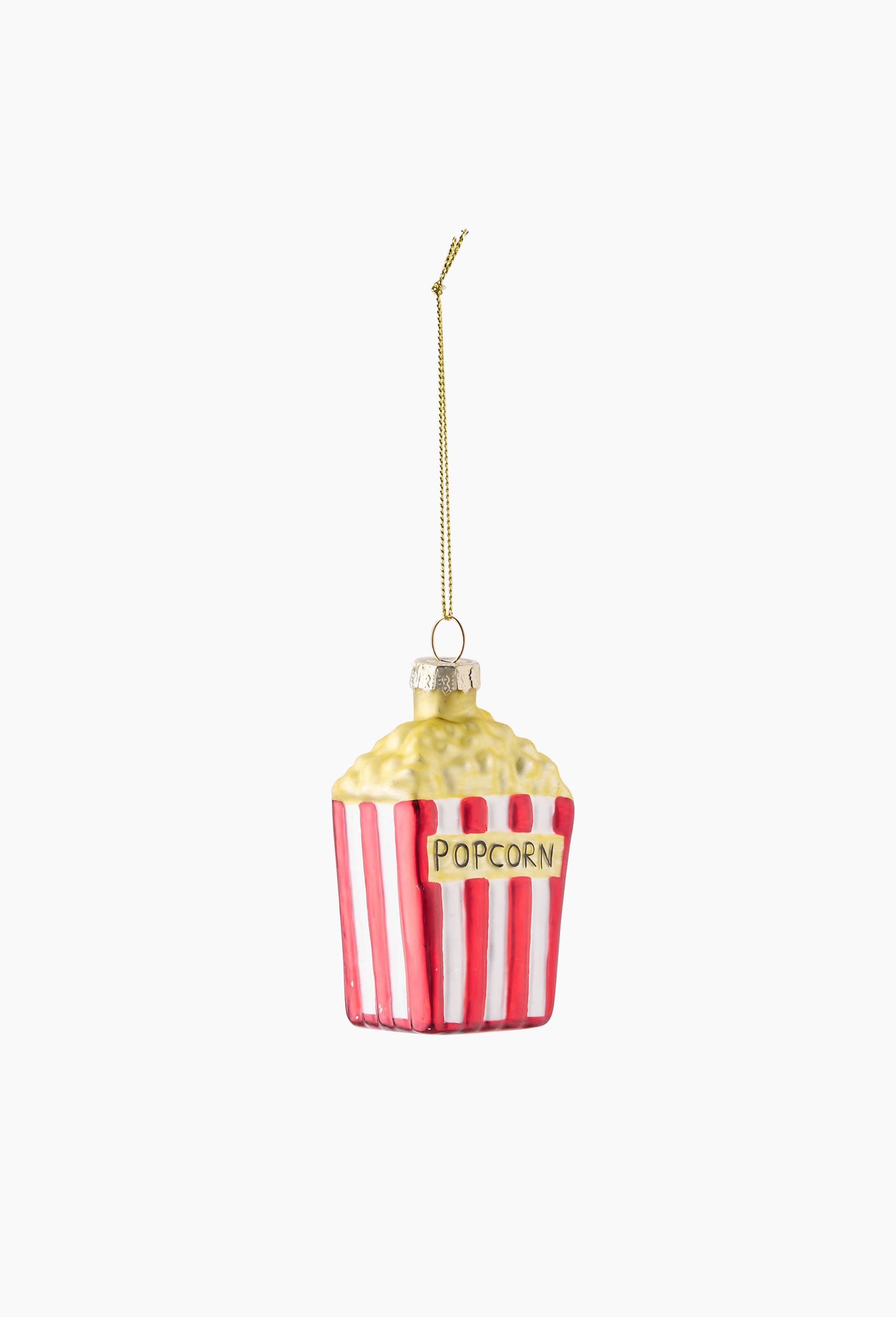 Ornement popcorn, H8cm, en verre, Rouge, large image number 1