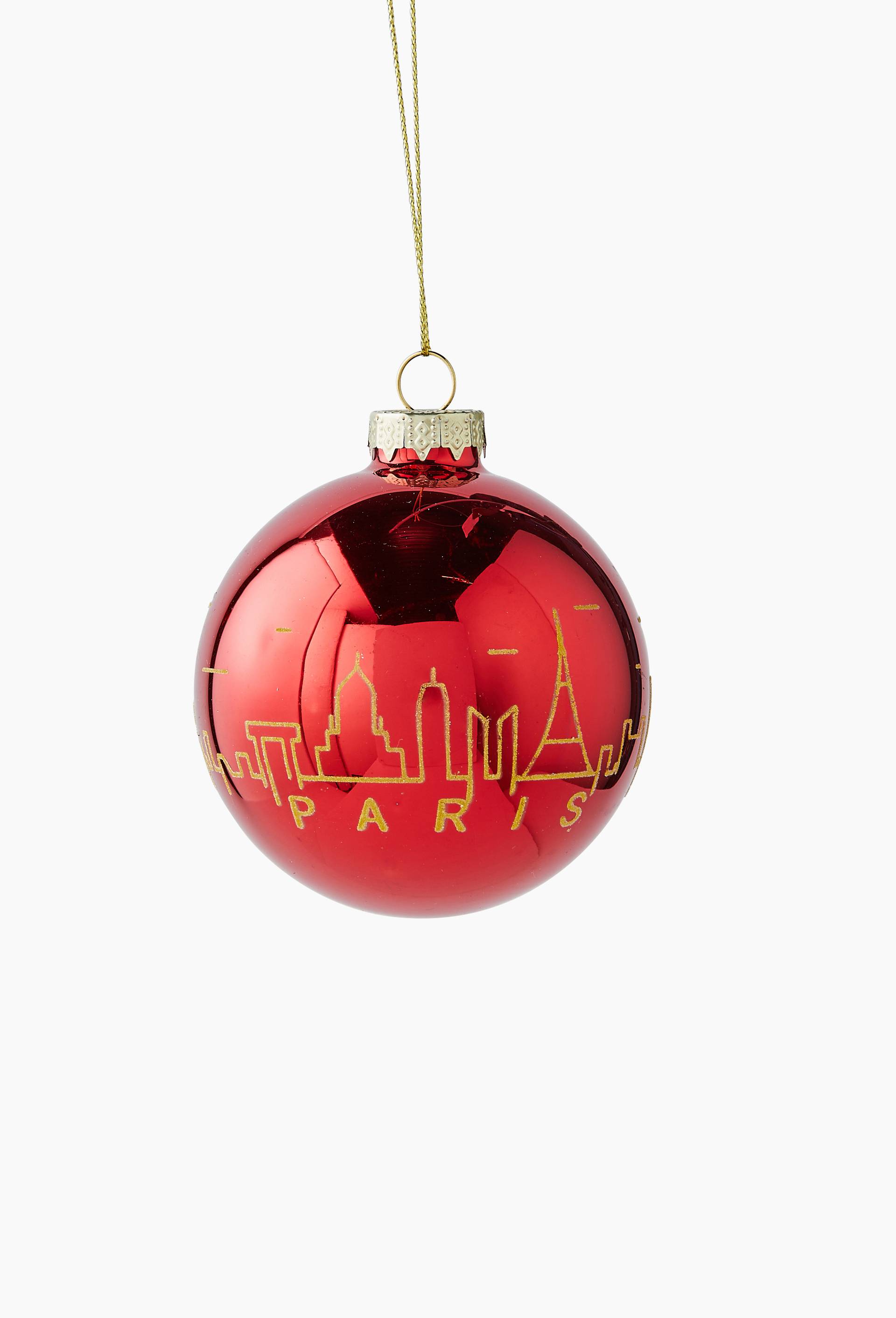 Boule monument Paris, 8cm, en verre, Rouge, large image number 1