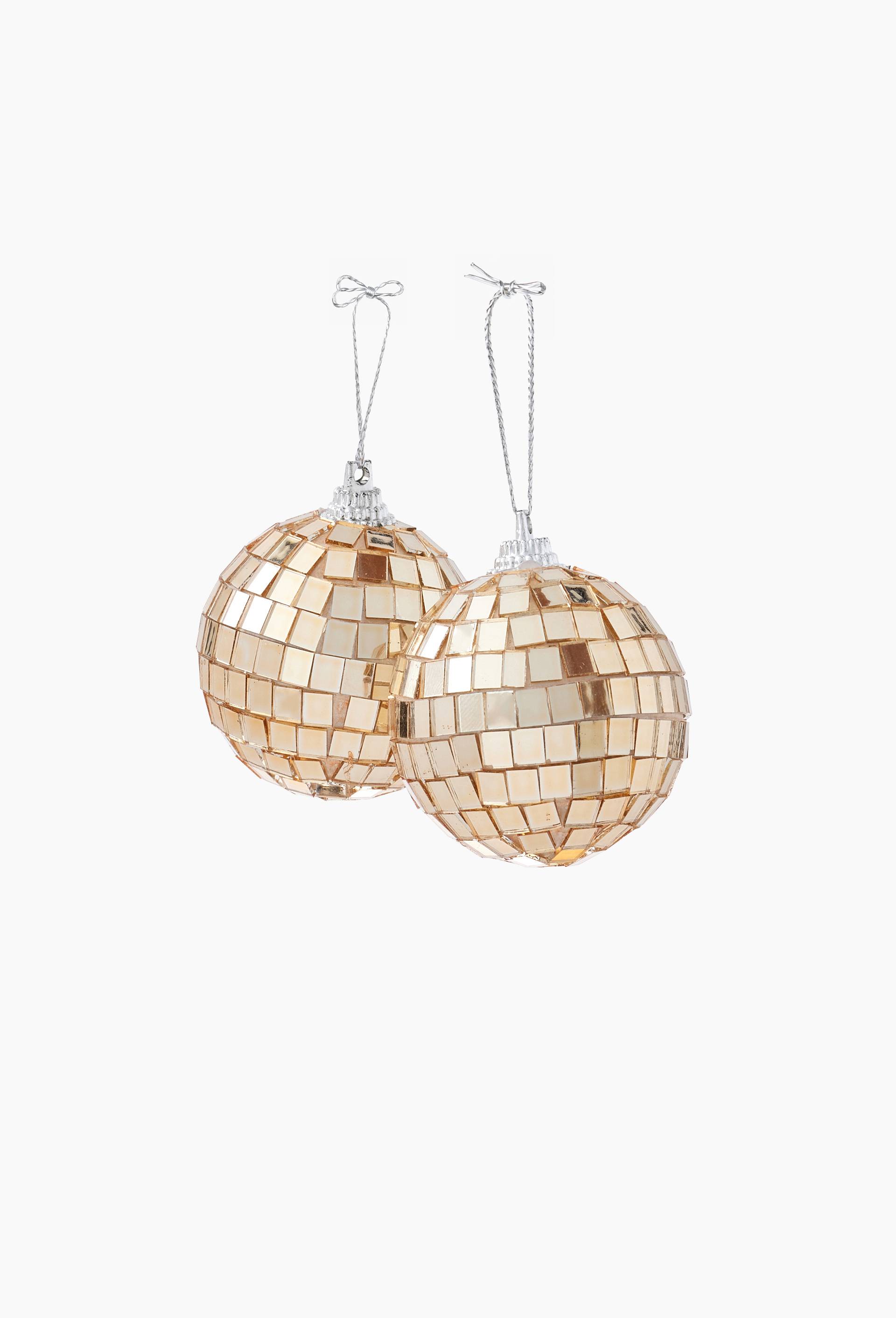 Lot 2 boules disco, 5cm, en plastique, Or, large image number 0.0
