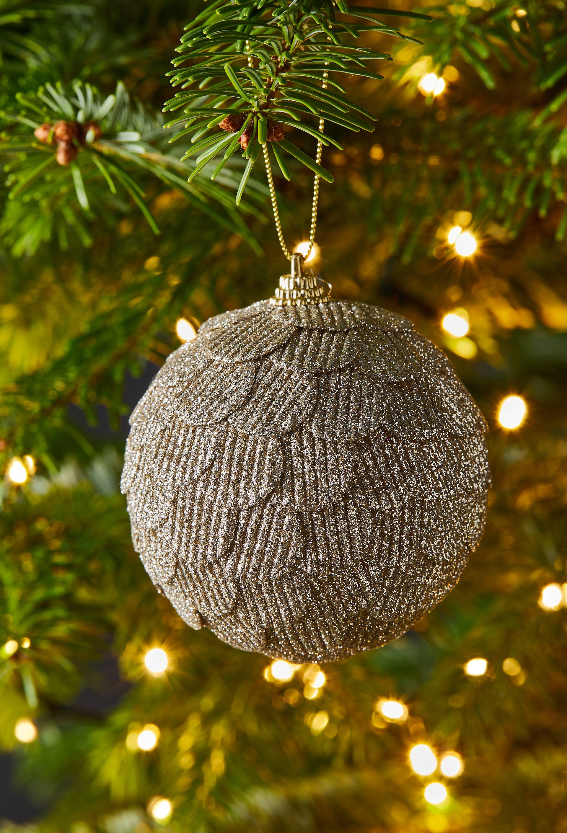 Boule &eacute;caille, 8cm, en plastique, Or, large image number 1
