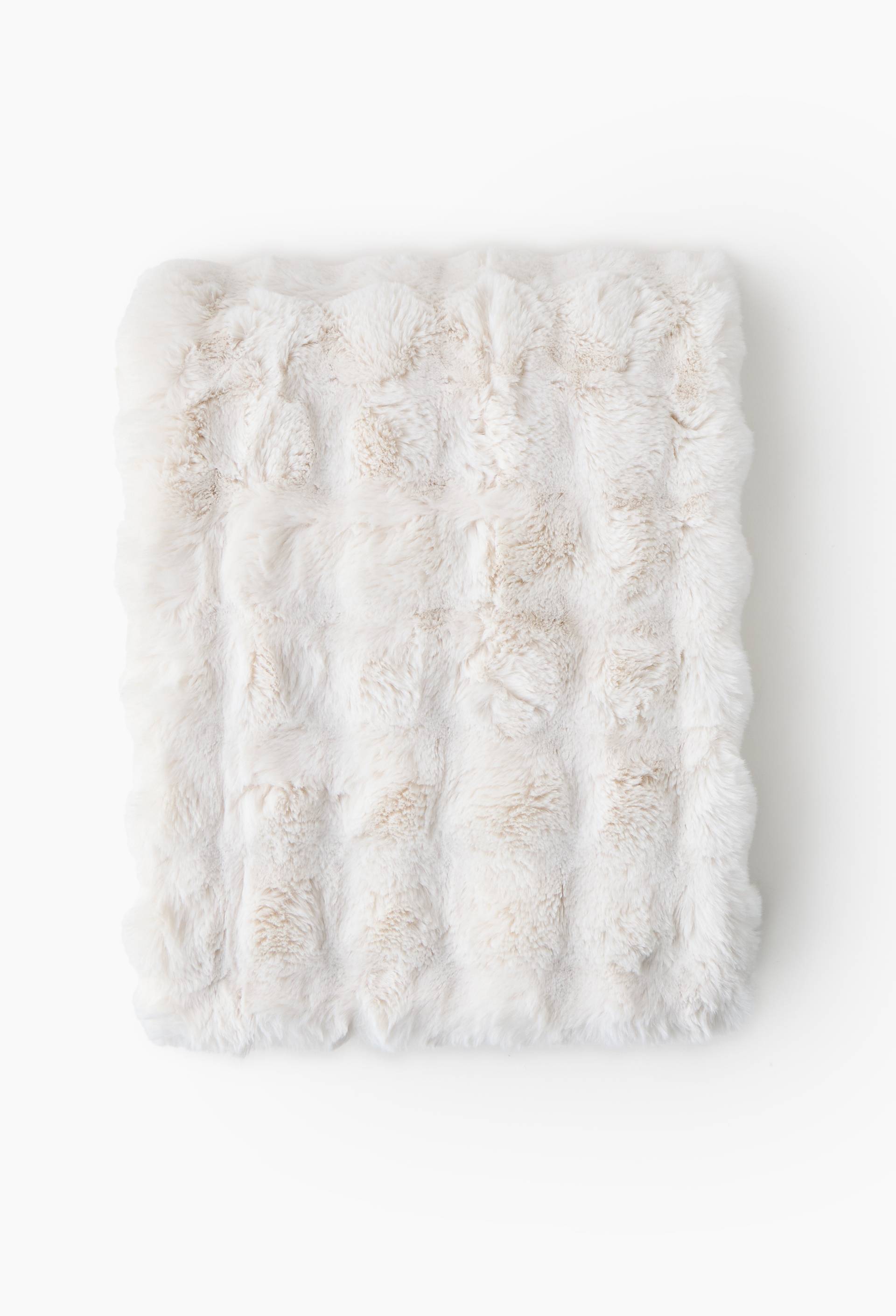 Plaid lapin premium, 130x170cm, polyester recycl&eacute;, Ecru, swatch image