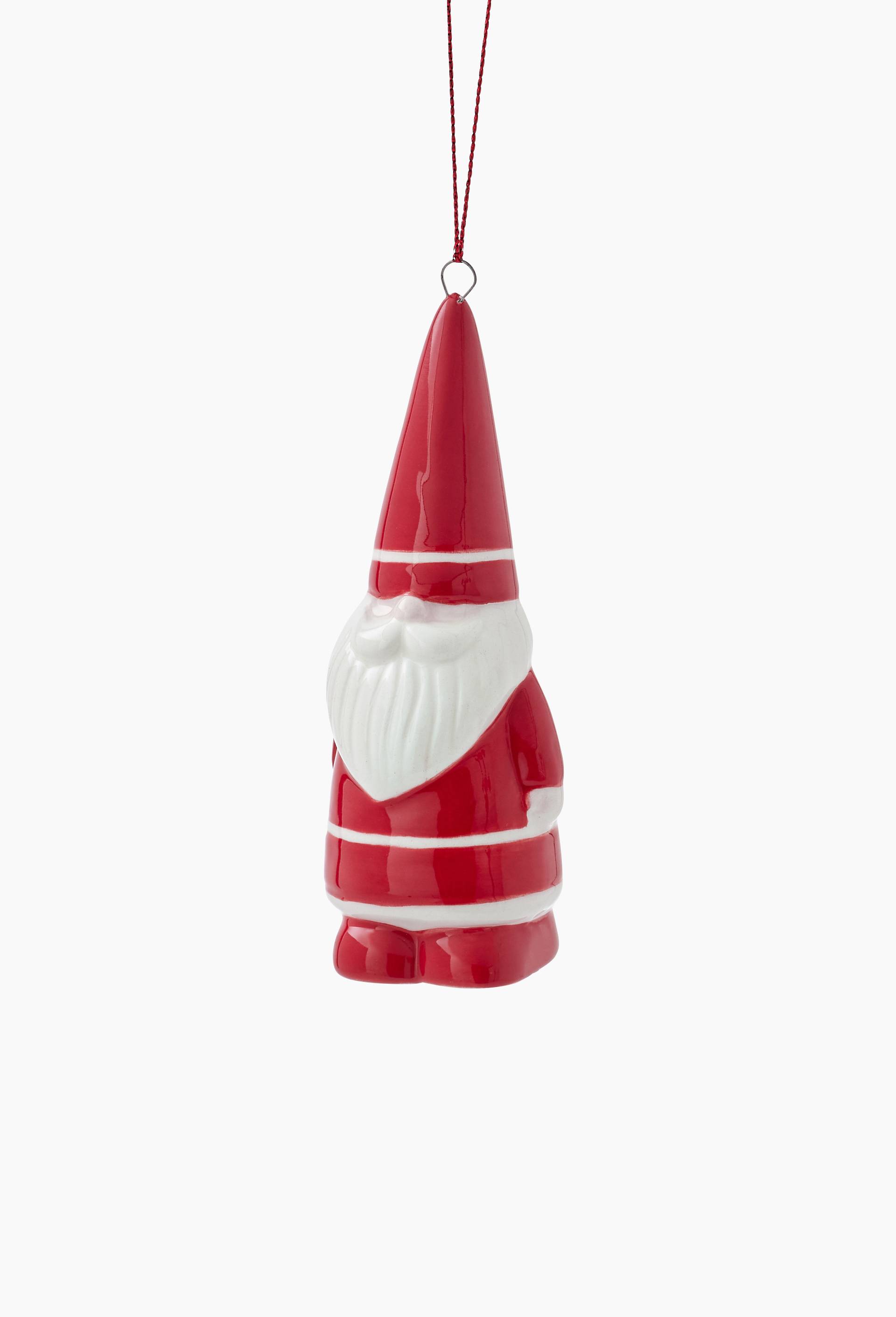 Ornement P&egrave;re No&euml;l, H12cm, en c&eacute;ramique, Rouge, large image number 1.0