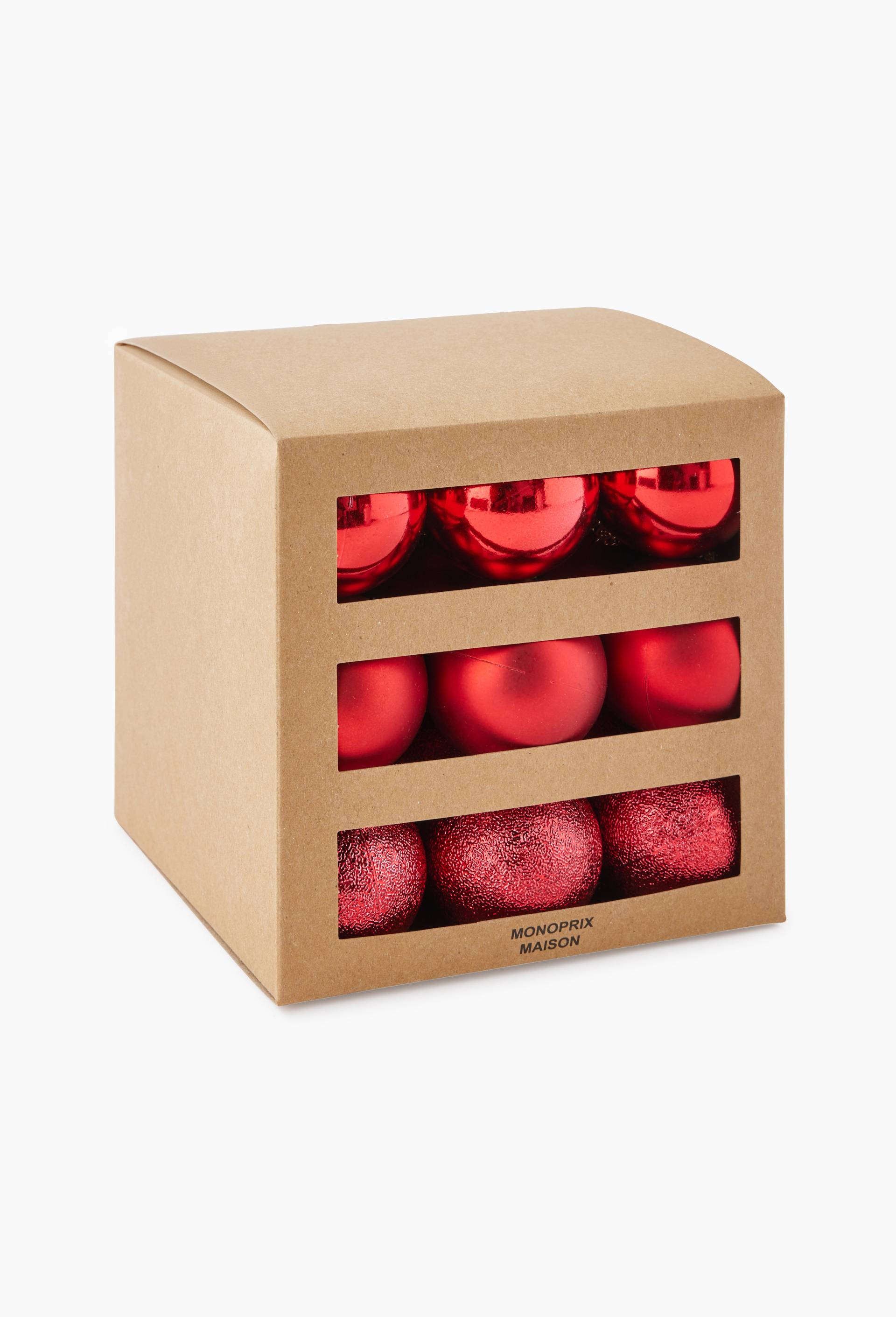 Boite 27 boules, 5cm, en plastique, Rouge, swatch image