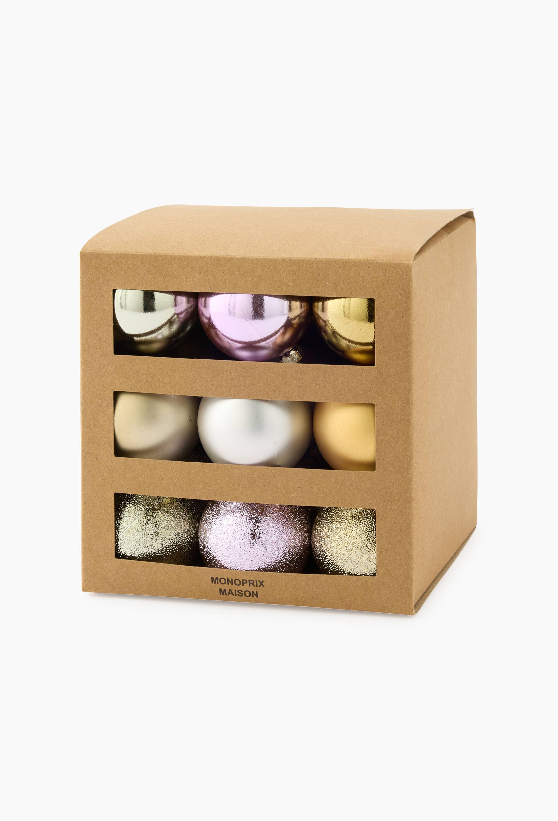 Boite 27 boules, 5cm, en plastique, Rose clair, large image number 0