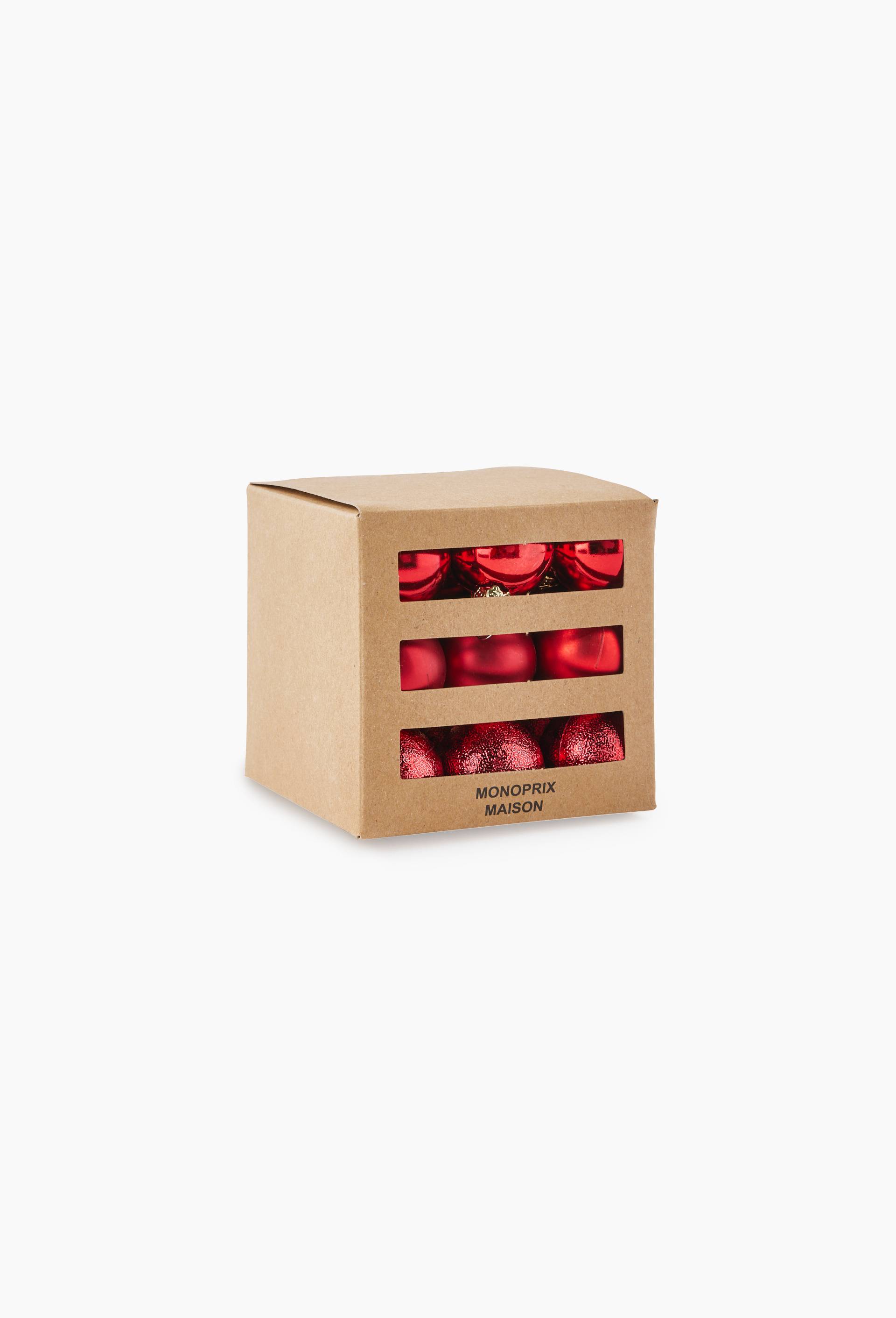 Boite 27 boules, 3cm, en plastique, Rouge, large image number 0.0