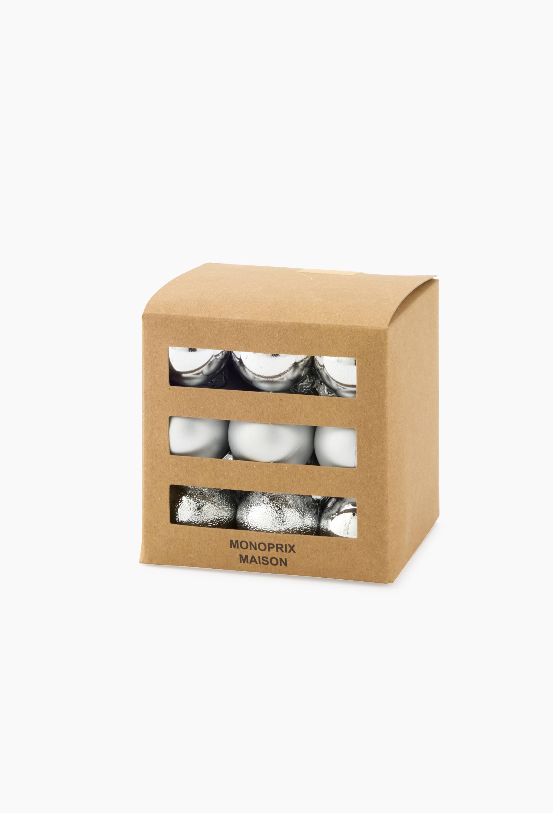 Boite 27 boules, 3cm, en plastique, Argent, large image number 0