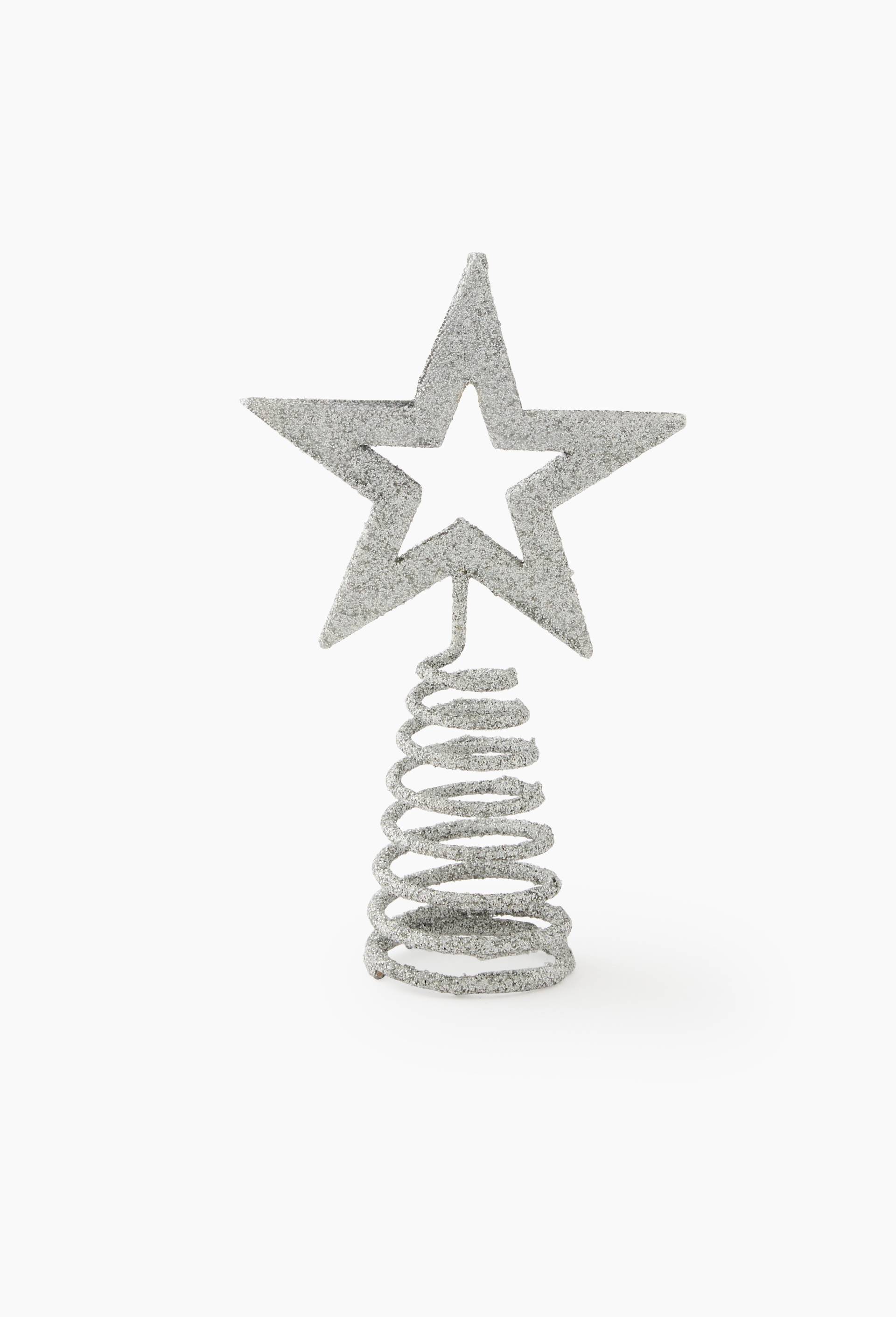Mini cimier &eacute;toile, 15cm, en plastique, Argent, large image number 0