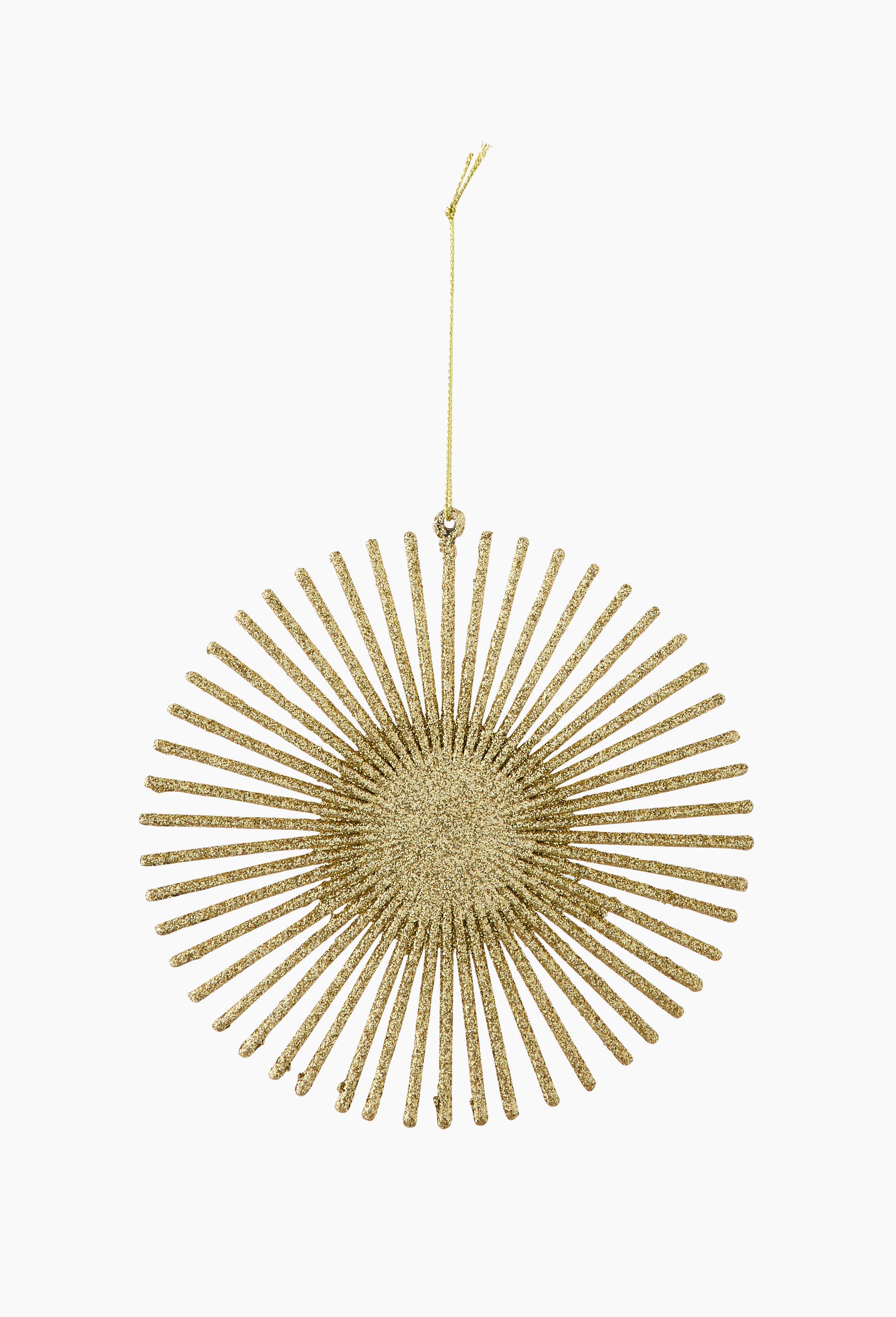 Ornement soleil, 14cm, en plastique, Or, large image number 1