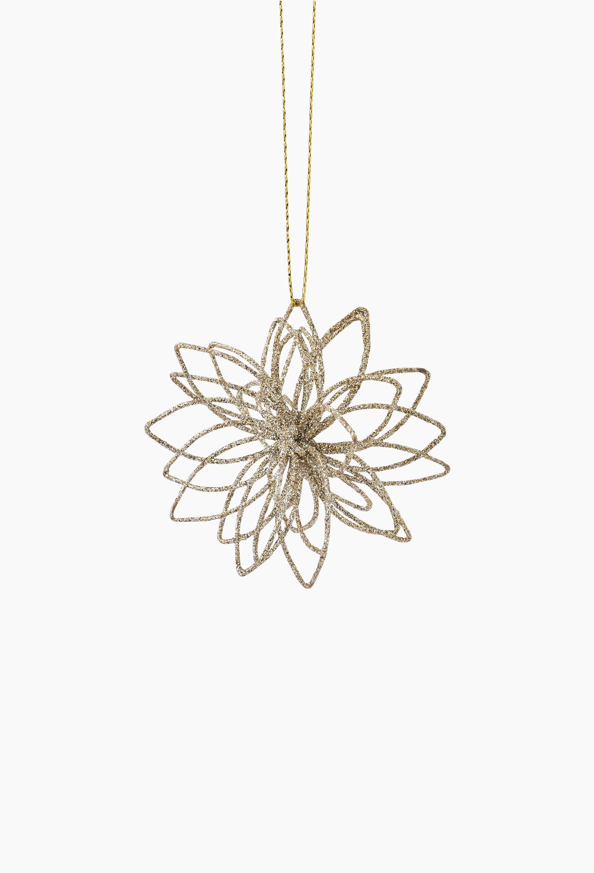 Ornement fleur, 6cm, en m&eacute;tal, Or, large image number 0