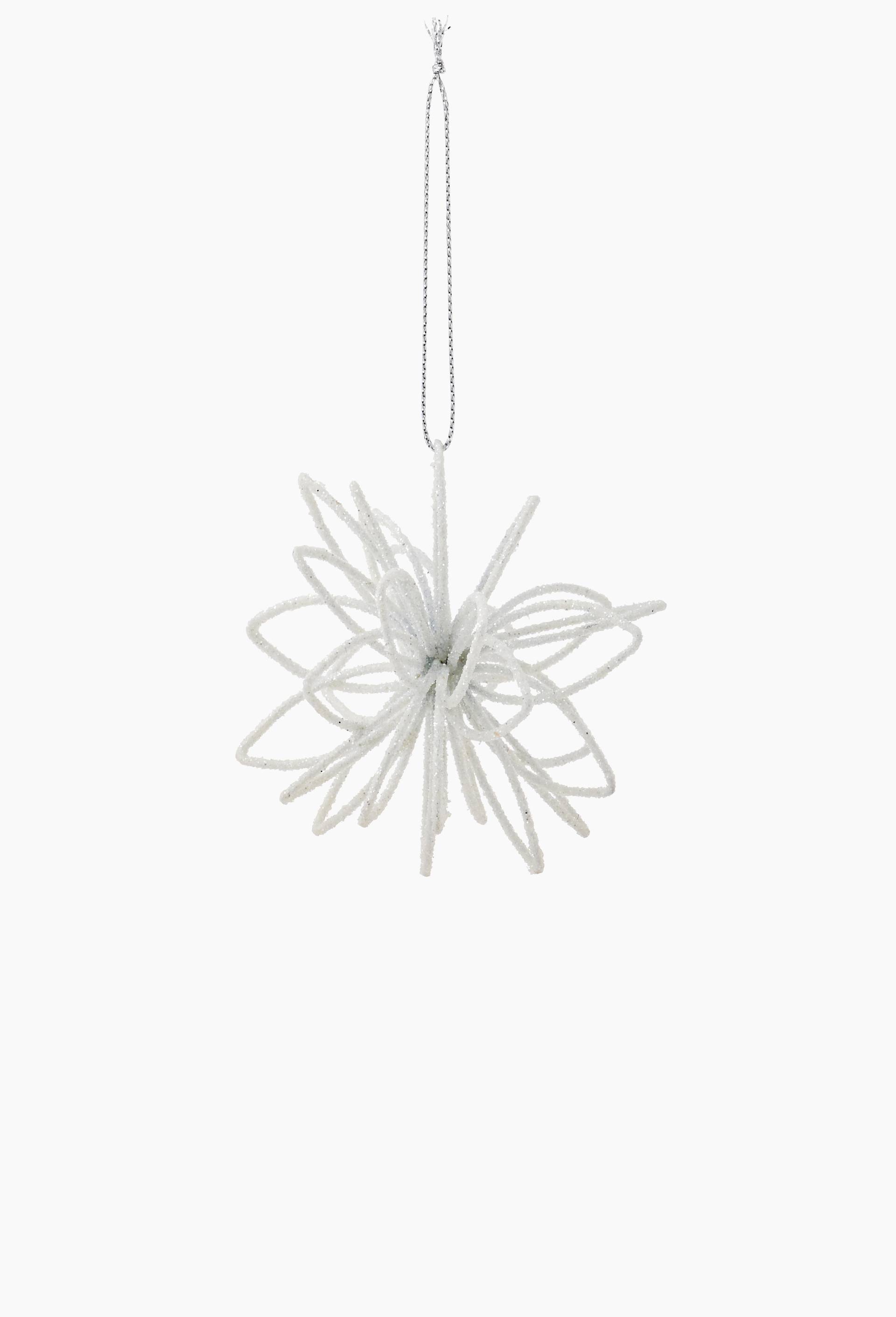 Ornement fleur, 6cm, en m&eacute;tal, Blanc, large image number 1