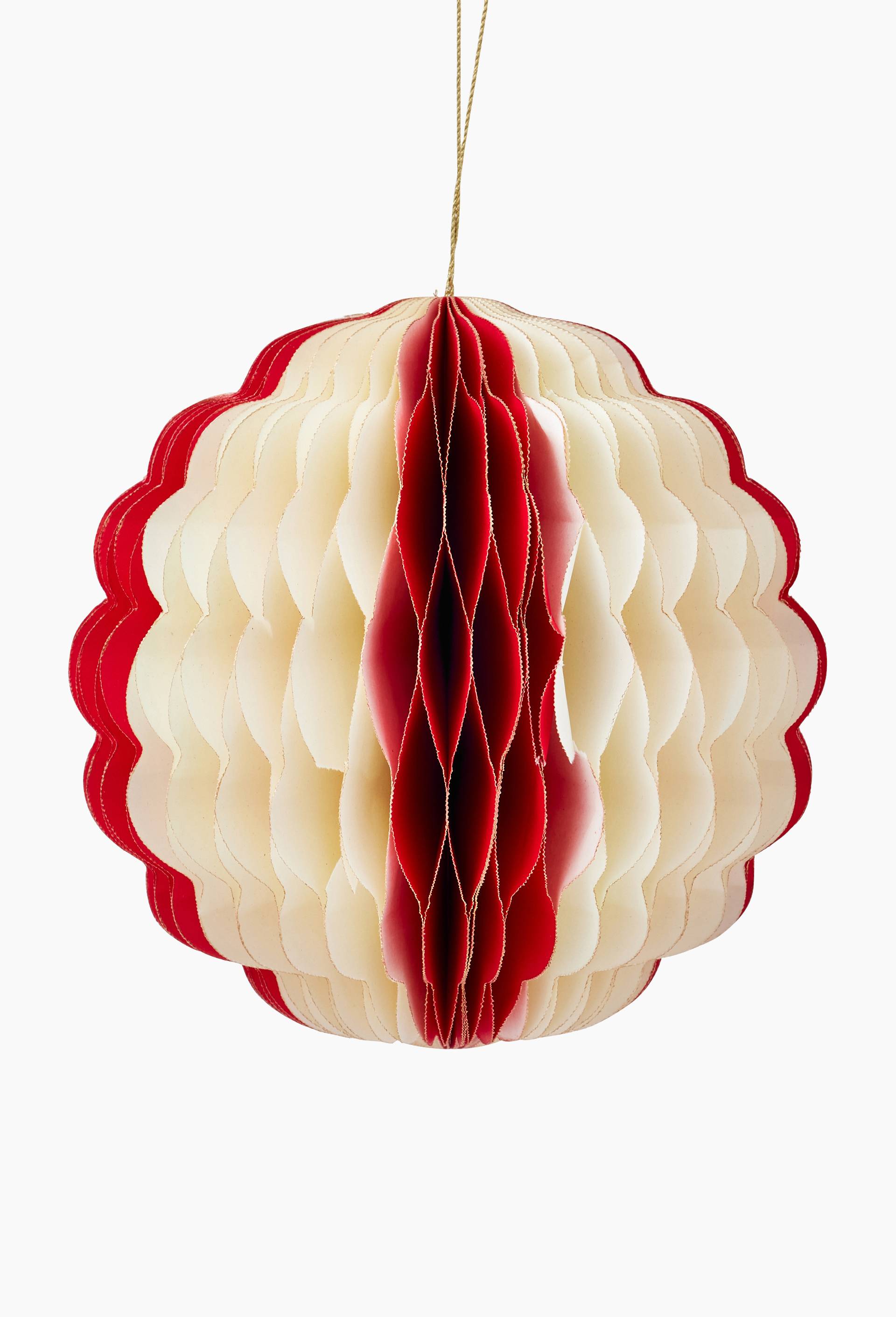 Maxi boule ondul&eacute;e en papier, Rouge, large image number 0