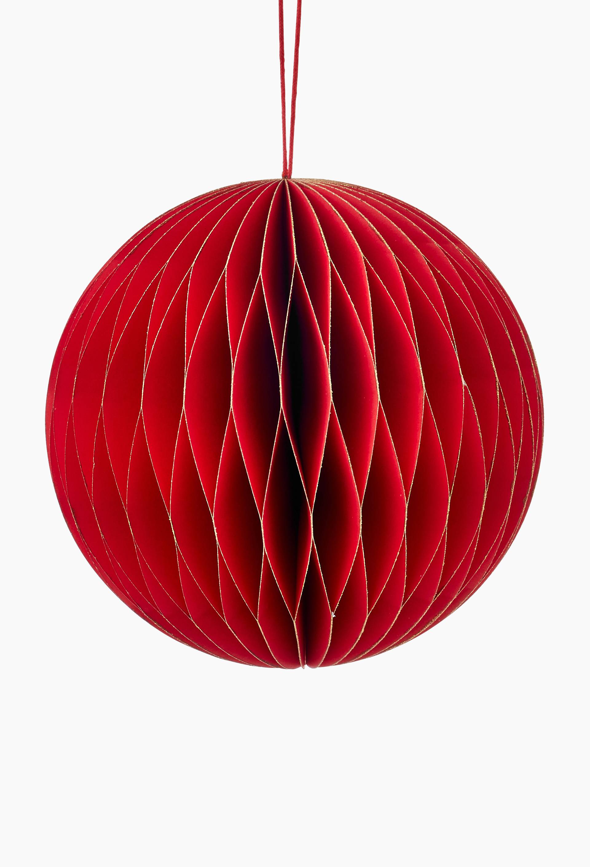 Boule ronde, 12.5CM, en papier, Rouge, large image number 0.0