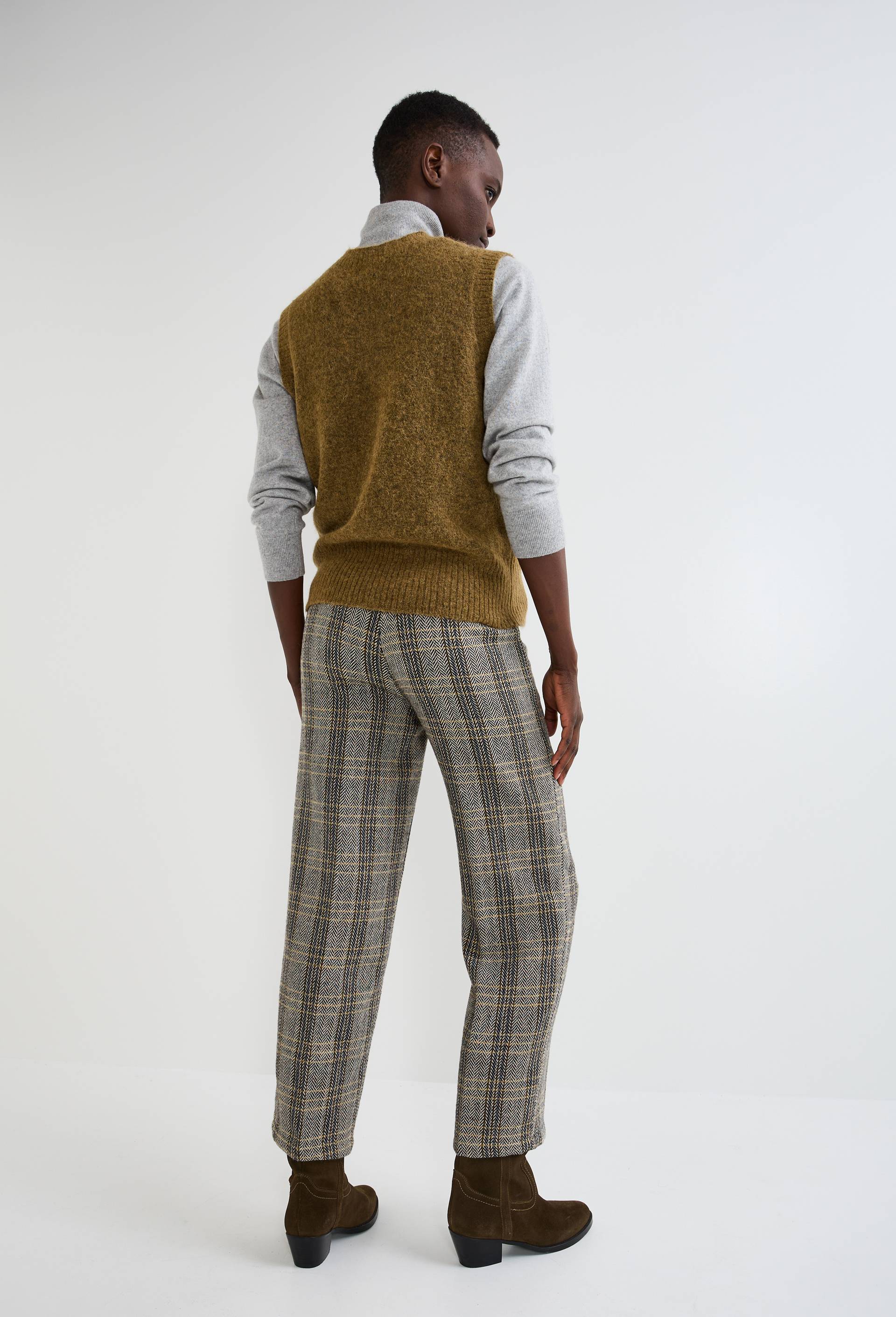 Pantalon large &agrave; pinces fantaisie, Brun fonc&eacute;, large image number 1
