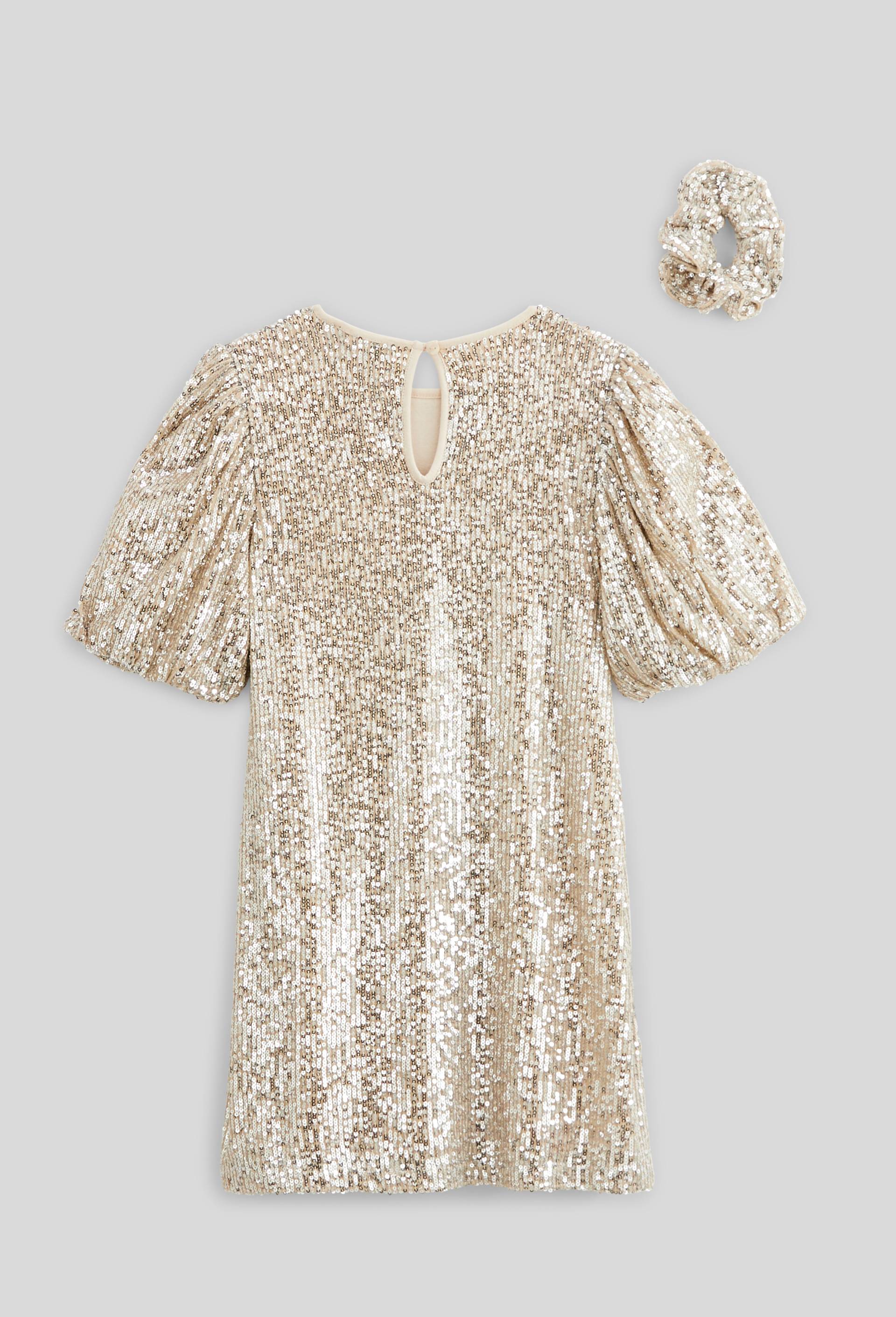 Robe courte &agrave; sequins, Beige clair, large image number 4.0