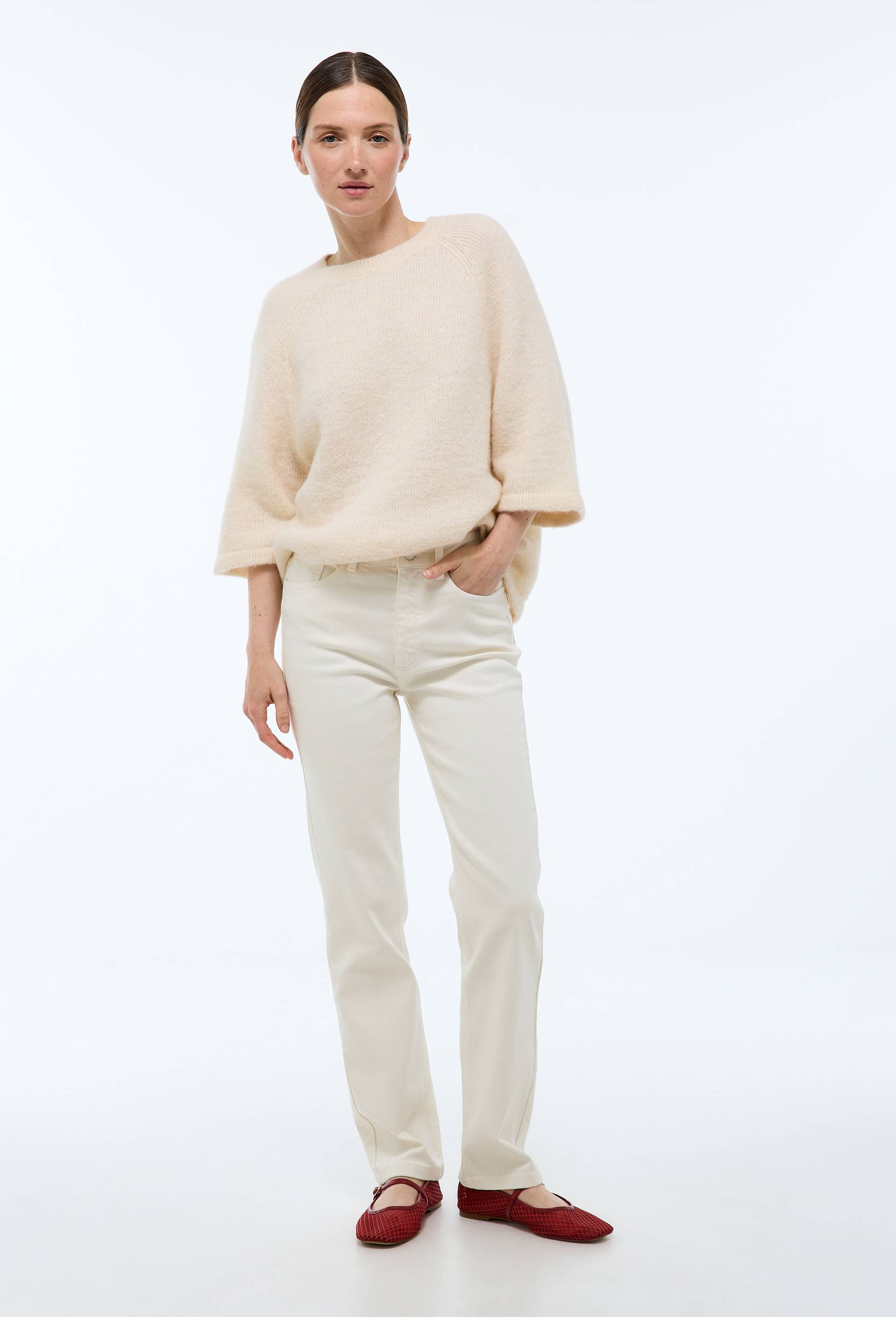 Jean droit, Ecru, large image number 1