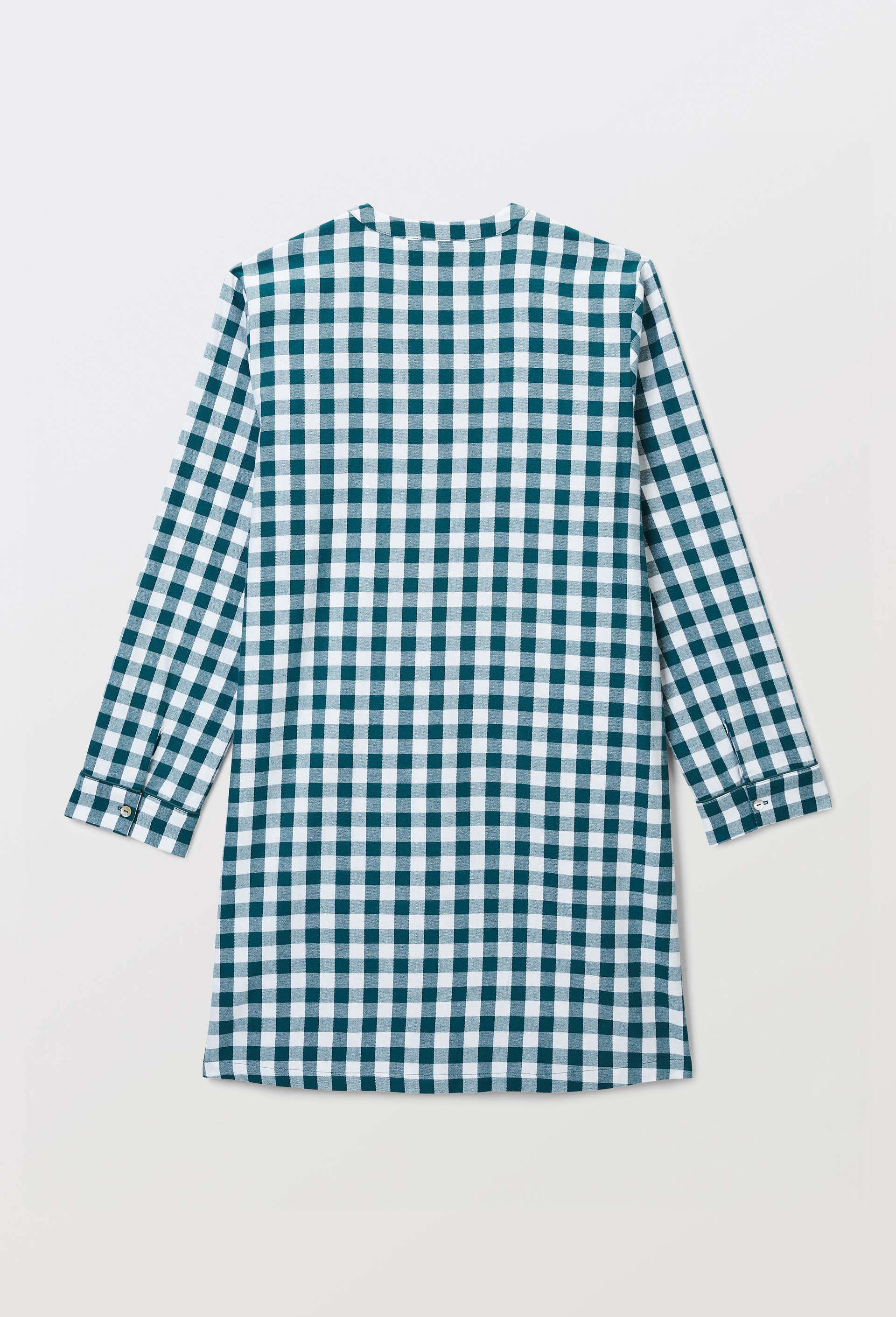 Chemise de nuit en flanelle &agrave; carreaux vichy en coton BIO, Vert fonc&eacute;, large image number 3
