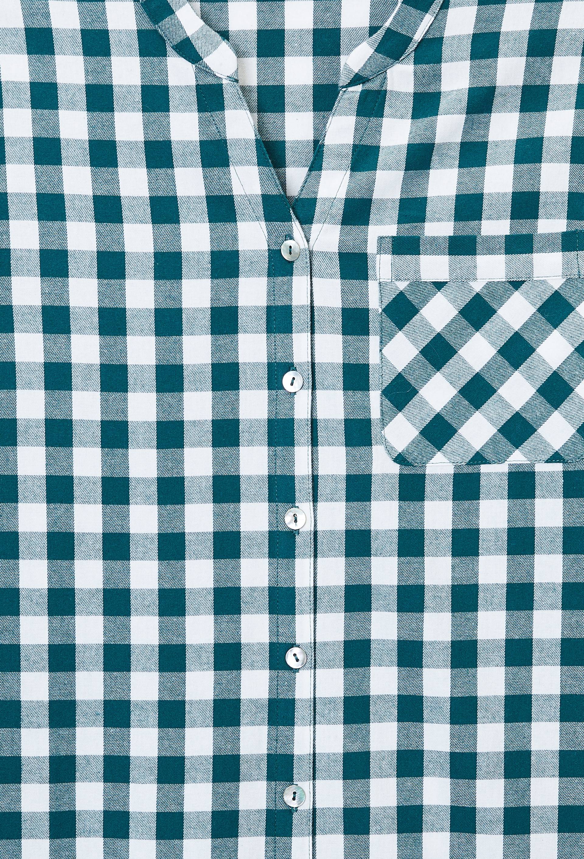 Chemise de nuit en flanelle &agrave; carreaux vichy en coton BIO, Vert fonc&eacute;, large image number 4