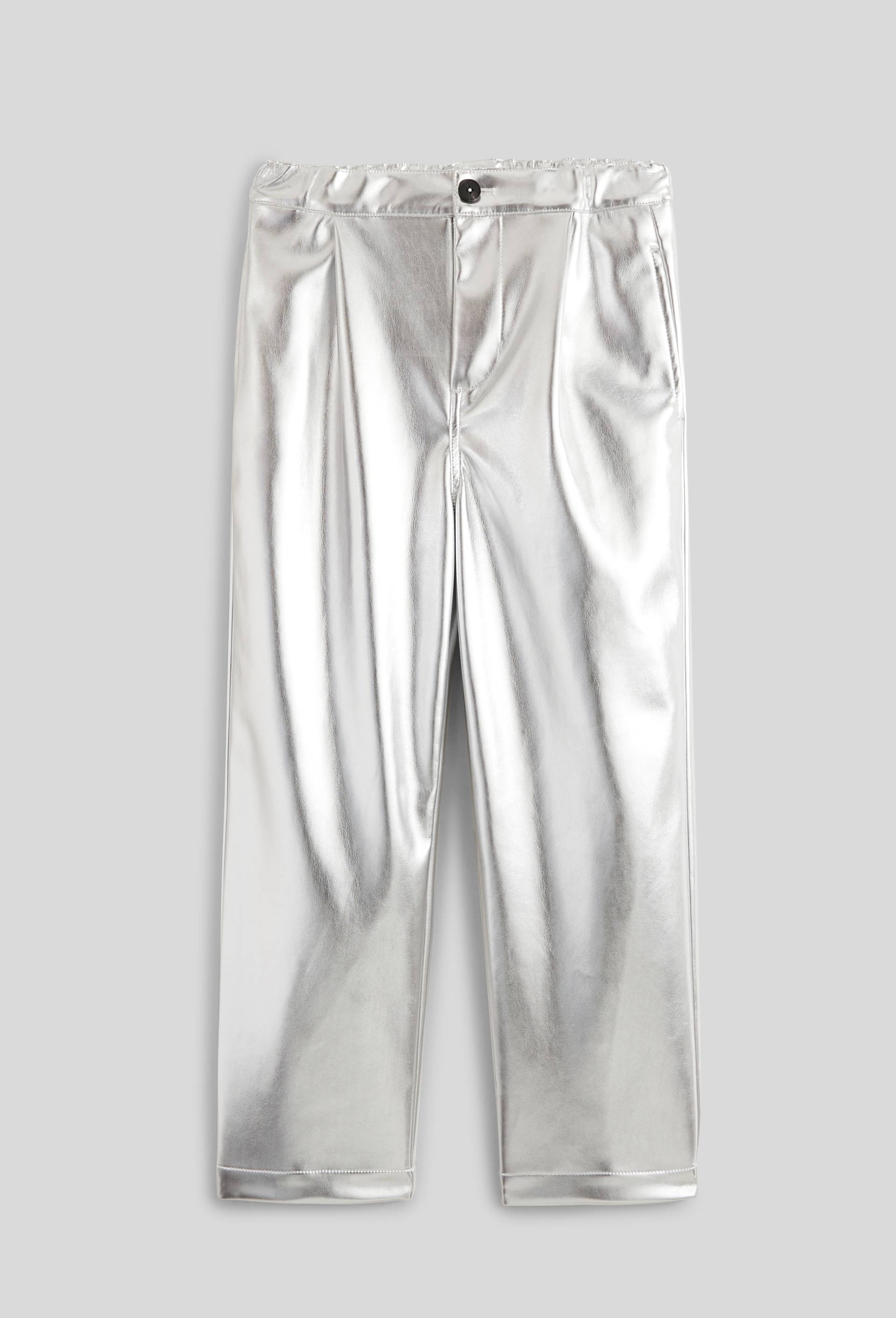 Pantalon m&eacute;tallis&eacute;, Argent, large image number 0
