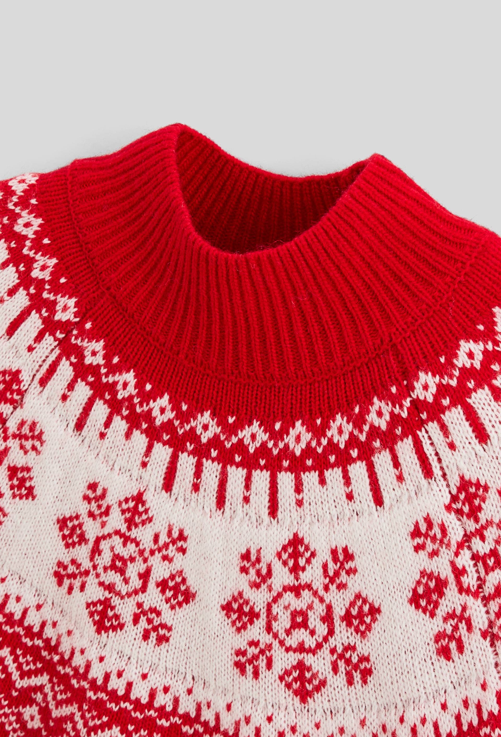 Pull jacquard col montant, Rouge, large image number 3.0